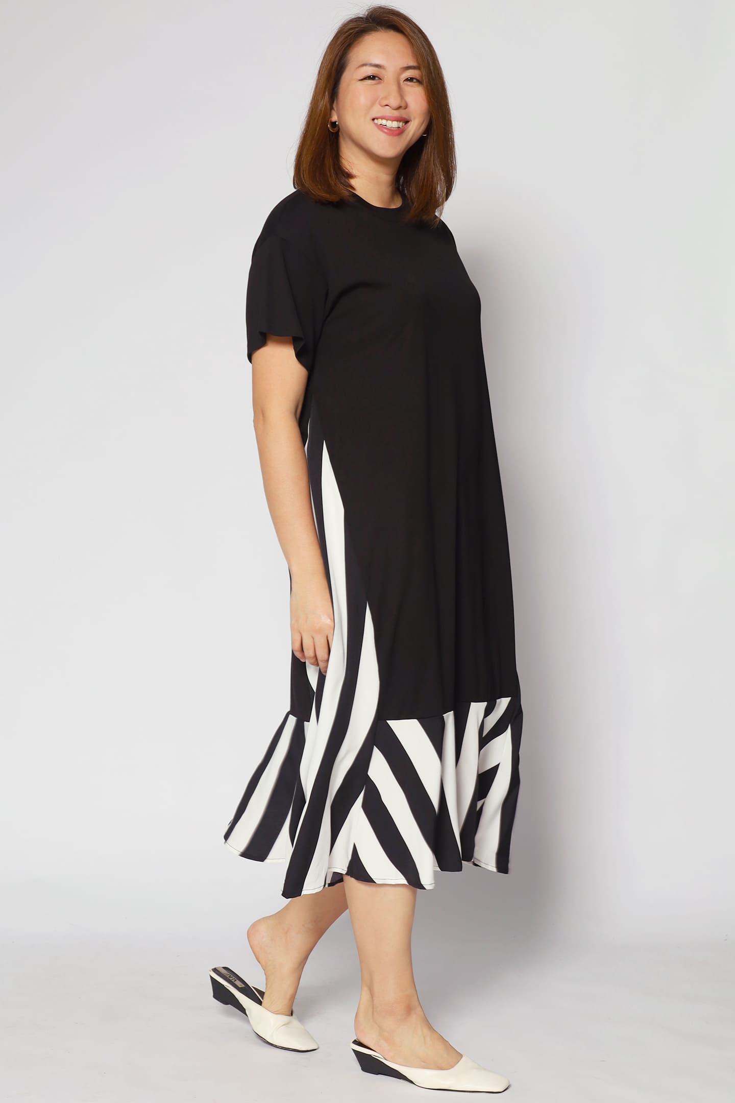 Wendy Stripes Dress in Black