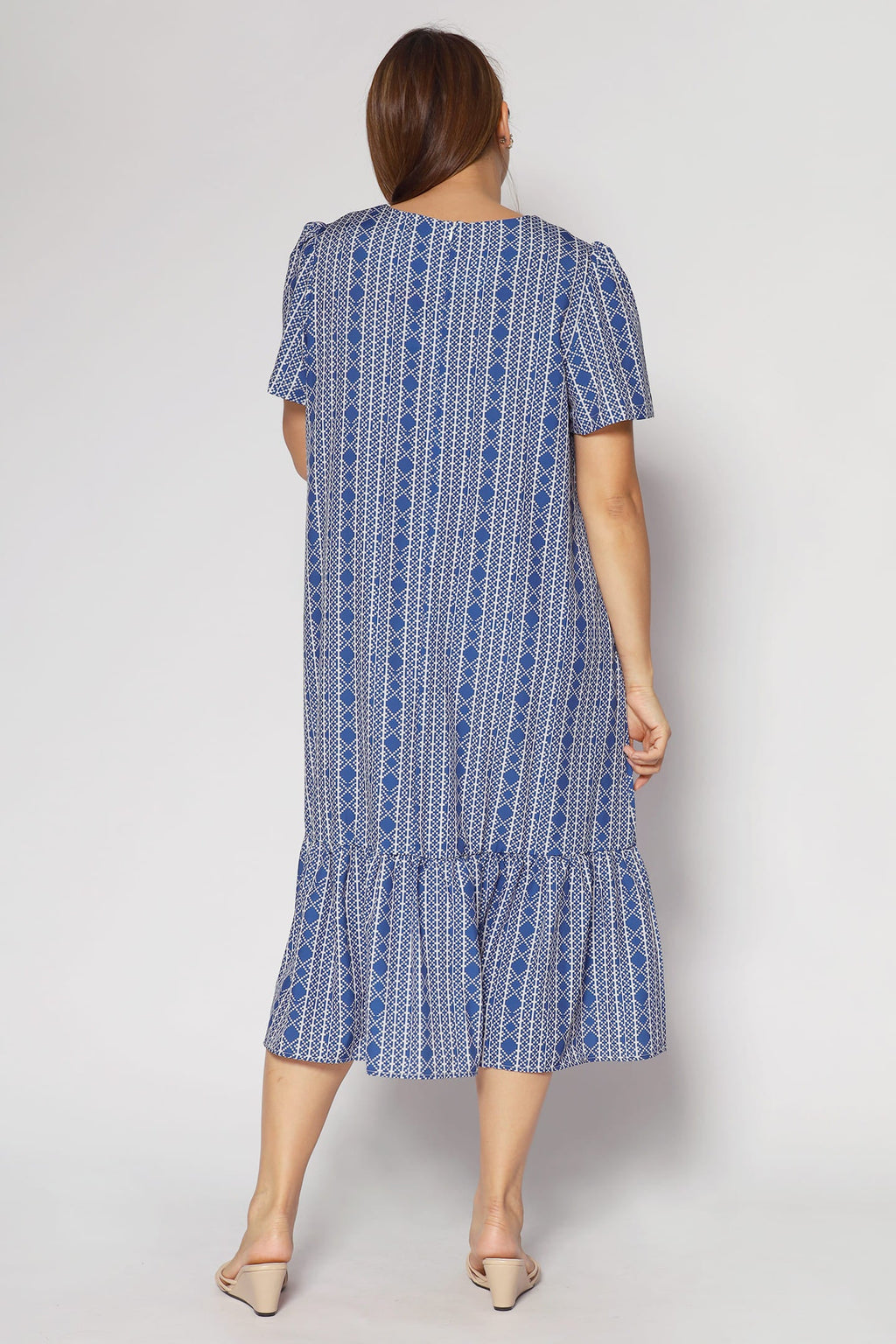 Xing Dress in Blue Aztec