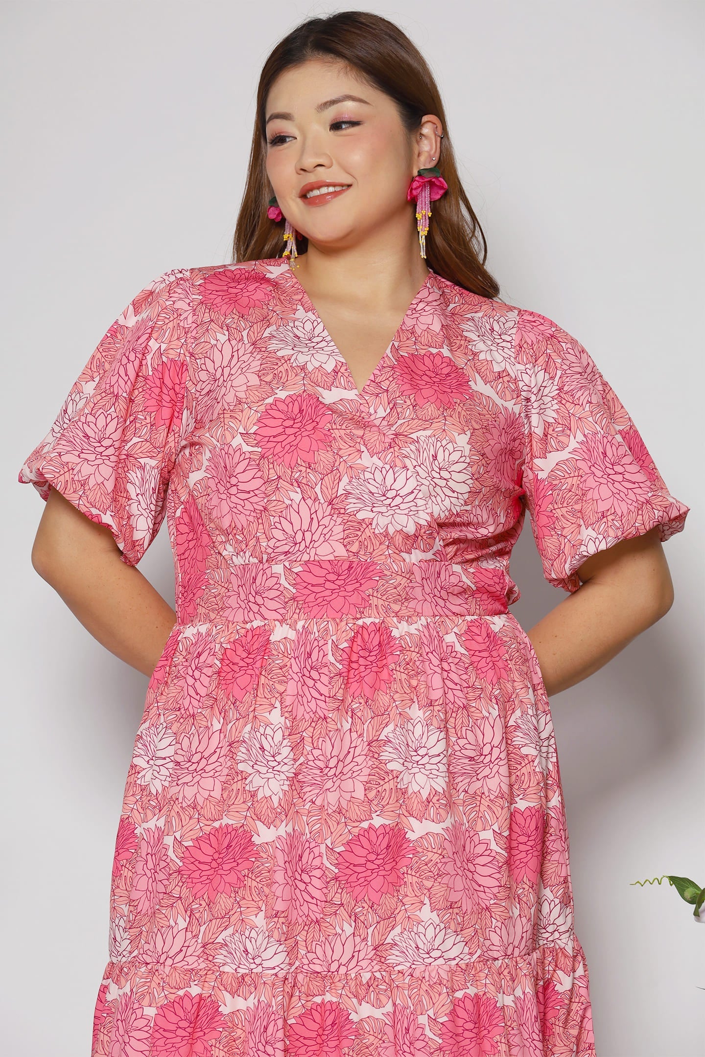 Bea Dress in Pink Blooms