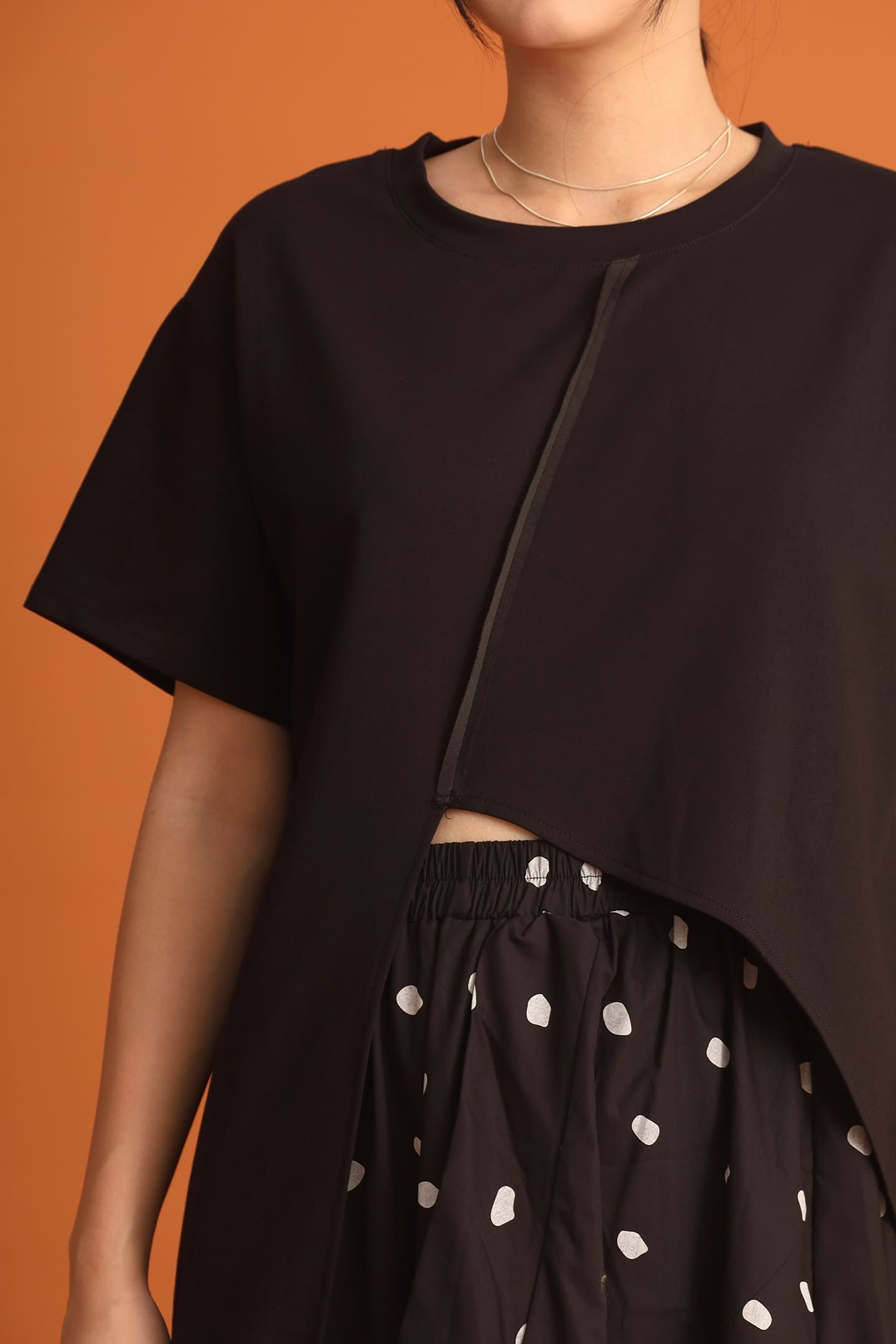 CHOSEN - Yejin Asymmetrical Top in Black