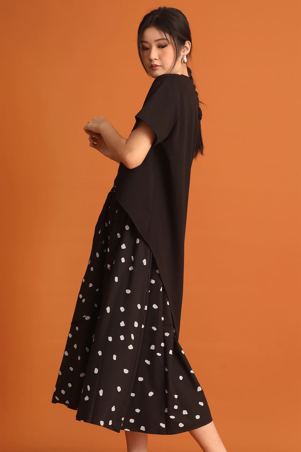 CHOSEN - Yejin Asymmetrical Top in Black