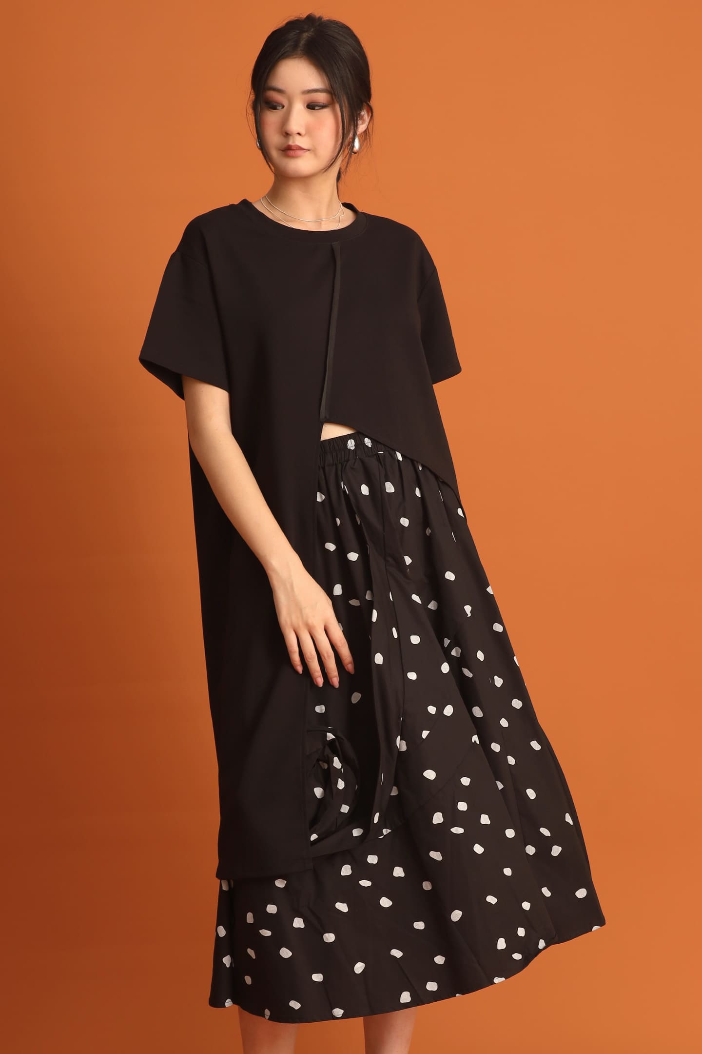 CHOSEN - Yejin Asymmetrical Top in Black