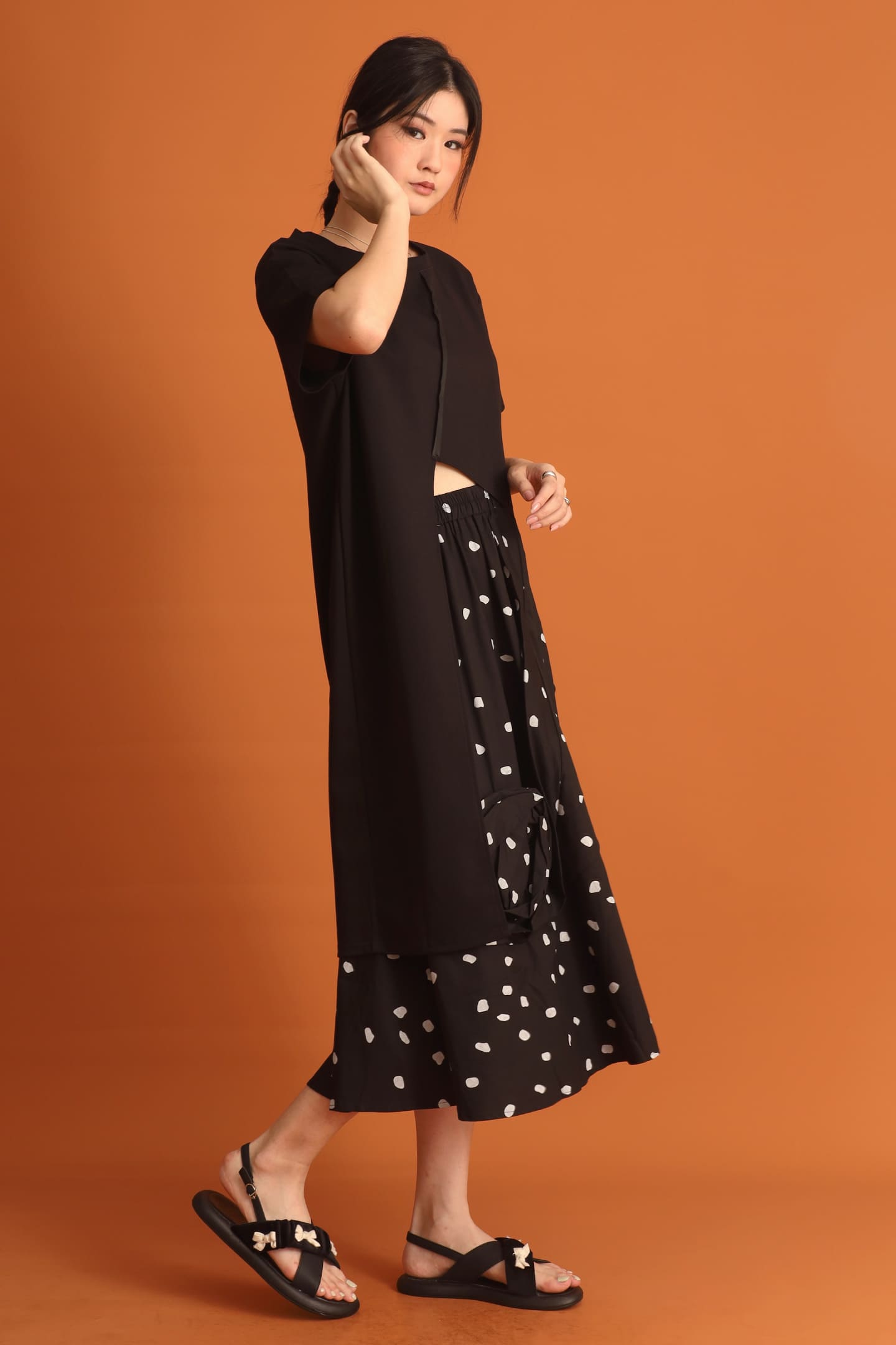CHOSEN - Yejin Asymmetrical Top in Black