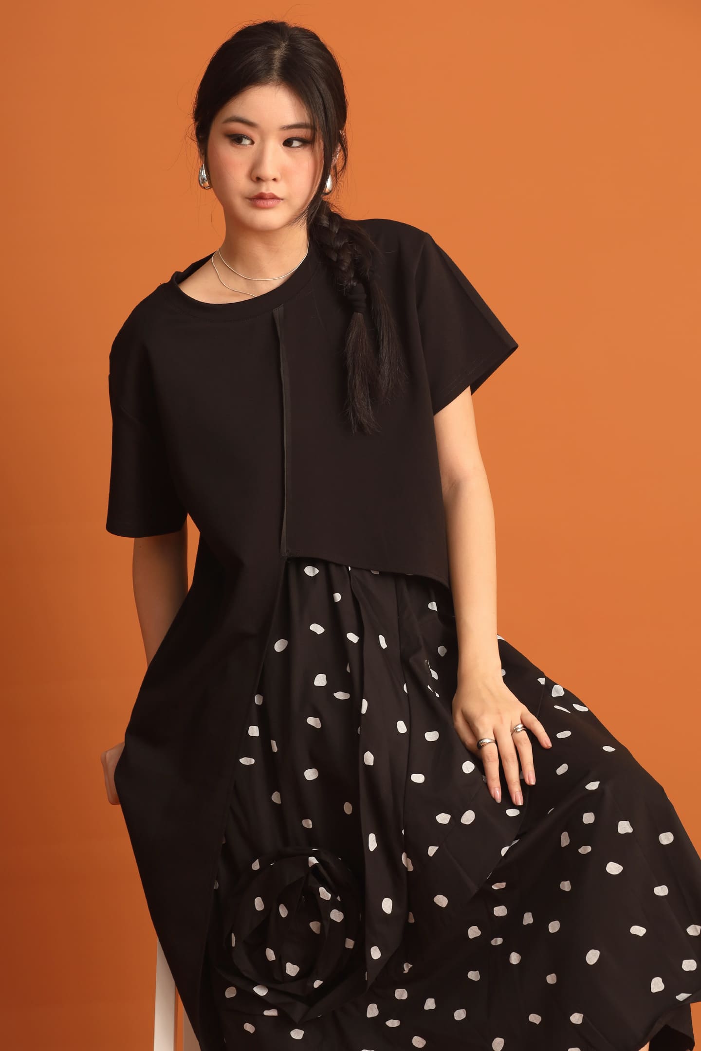 CHOSEN - Yejin Asymmetrical Top in Black