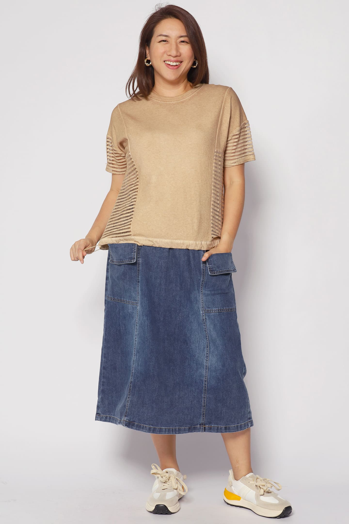 Briggs Netted Top in Brown