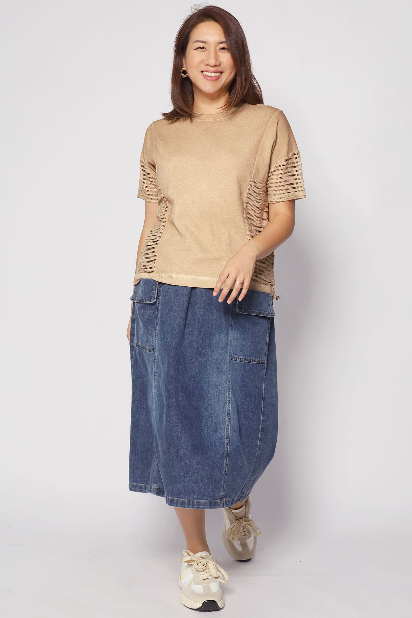 Briggs Netted Top in Brown