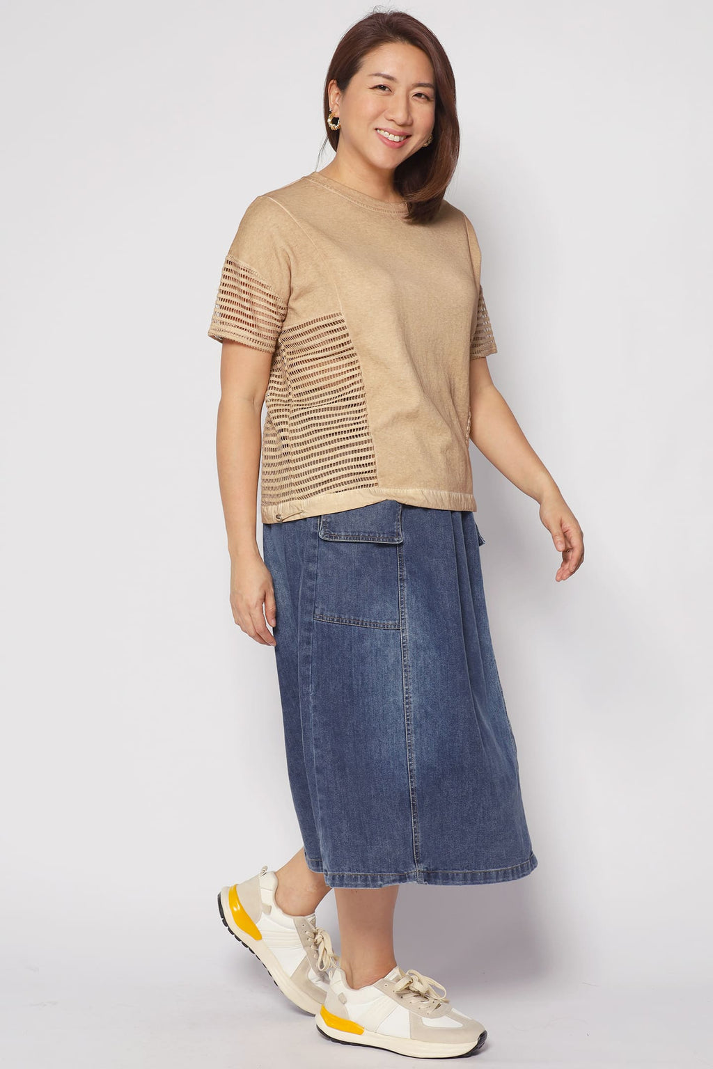 Briggs Netted Top in Brown