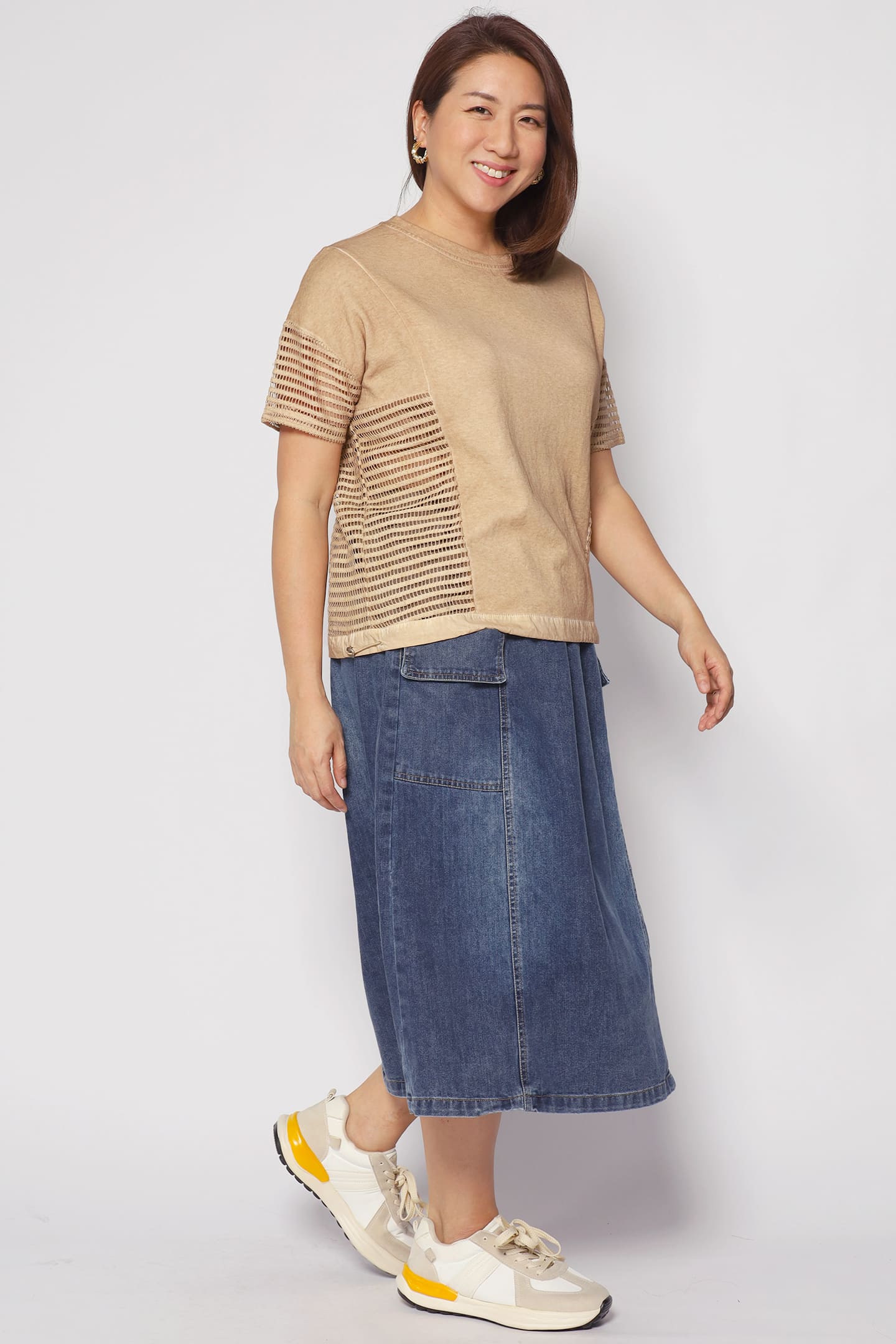 Briggs Netted Top in Brown
