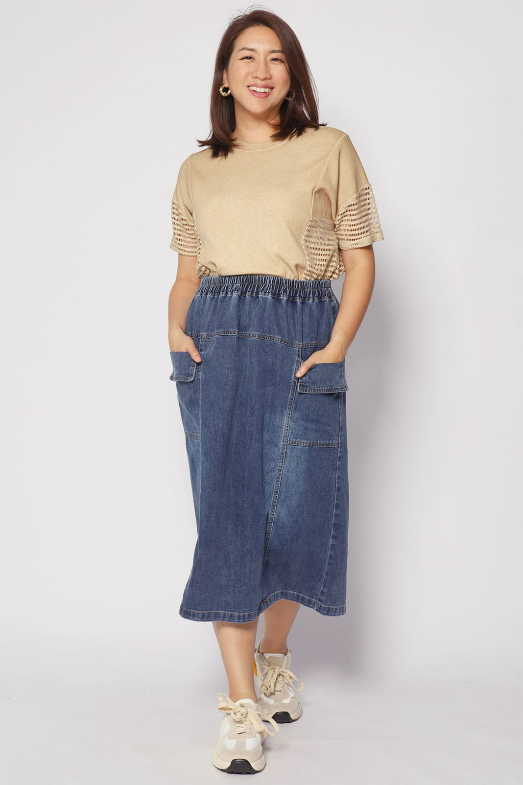 Briggs Netted Top in Brown
