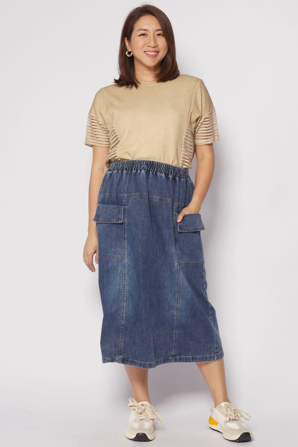 Briggs Netted Top in Brown