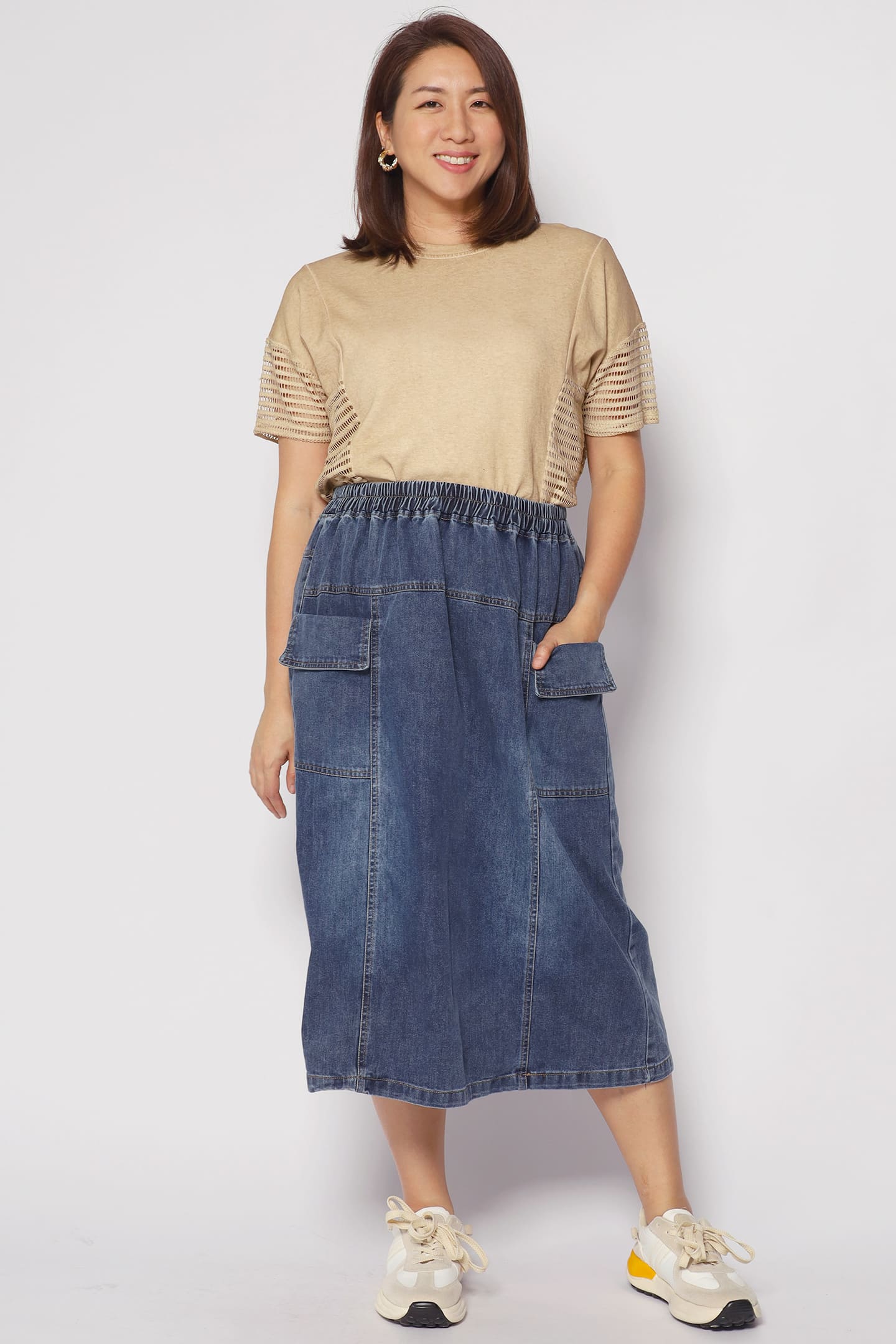 Briggs Netted Top in Brown