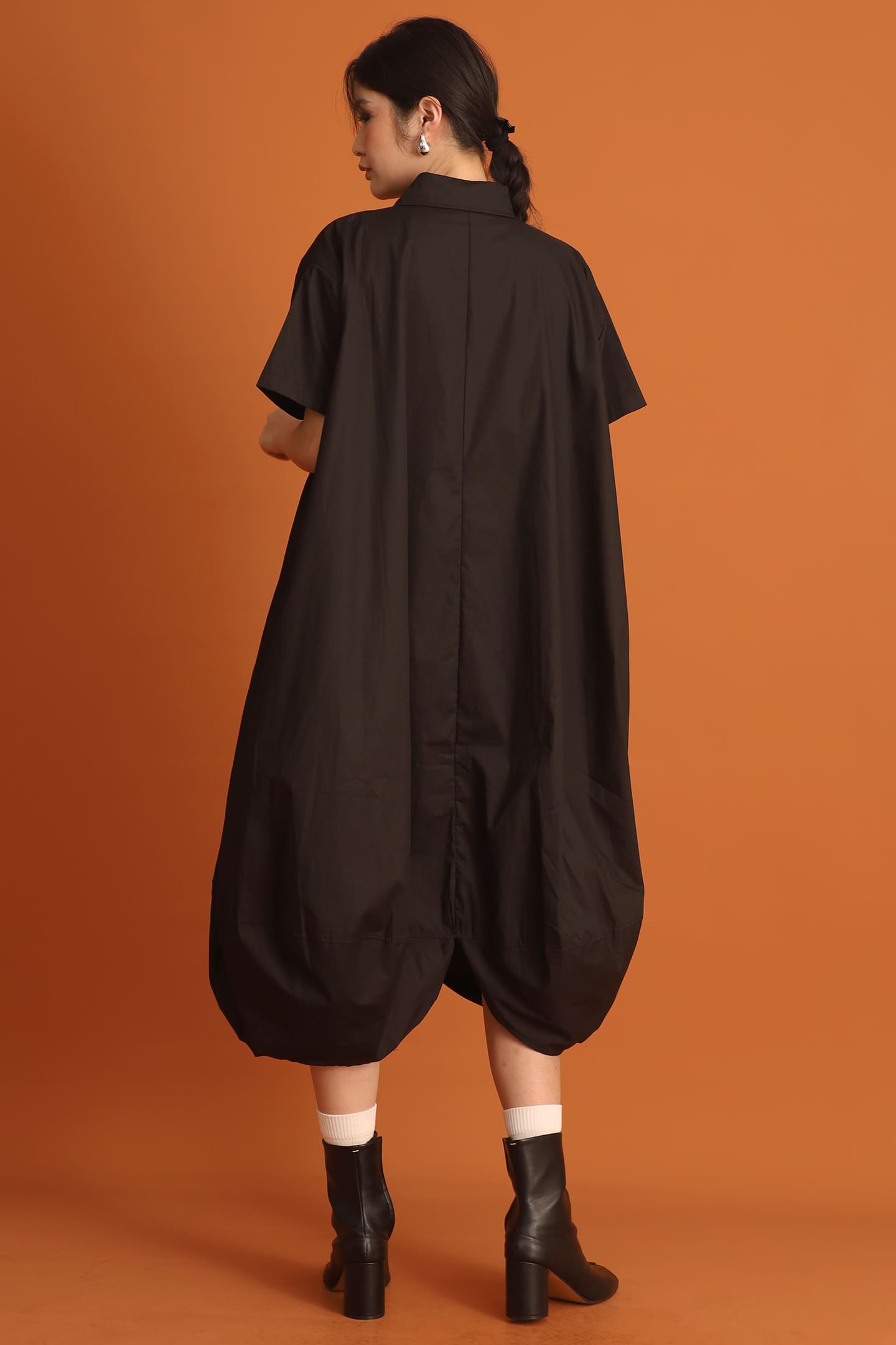 CHOSEN - Chang Bubble Shirt Dress in Black
