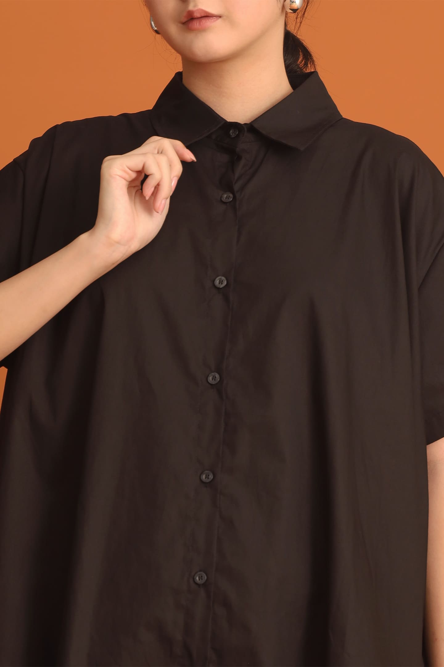 CHOSEN - Chang Bubble Shirt Dress in Black