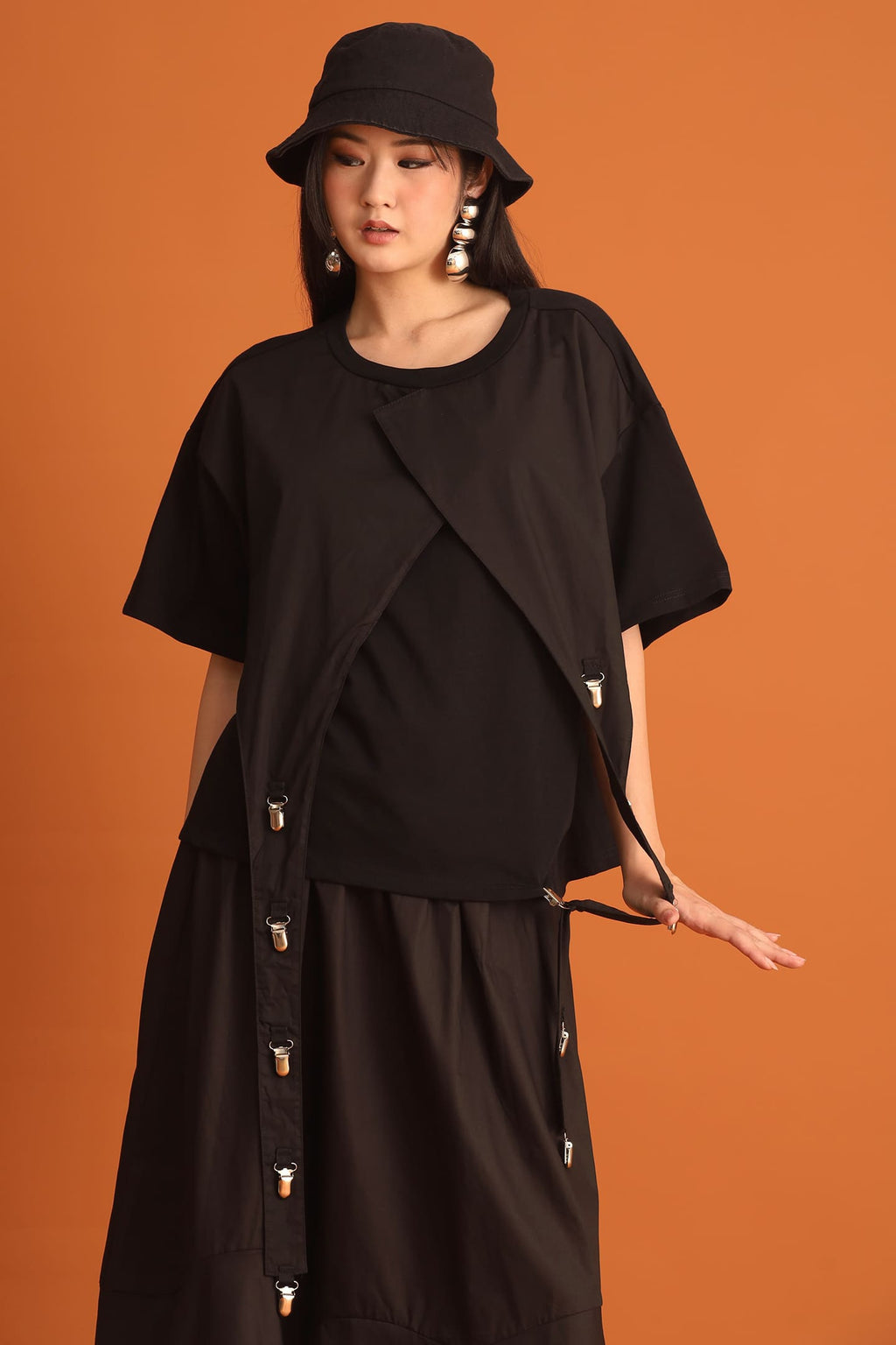 CHOSEN - Haerin Clip Top in Black