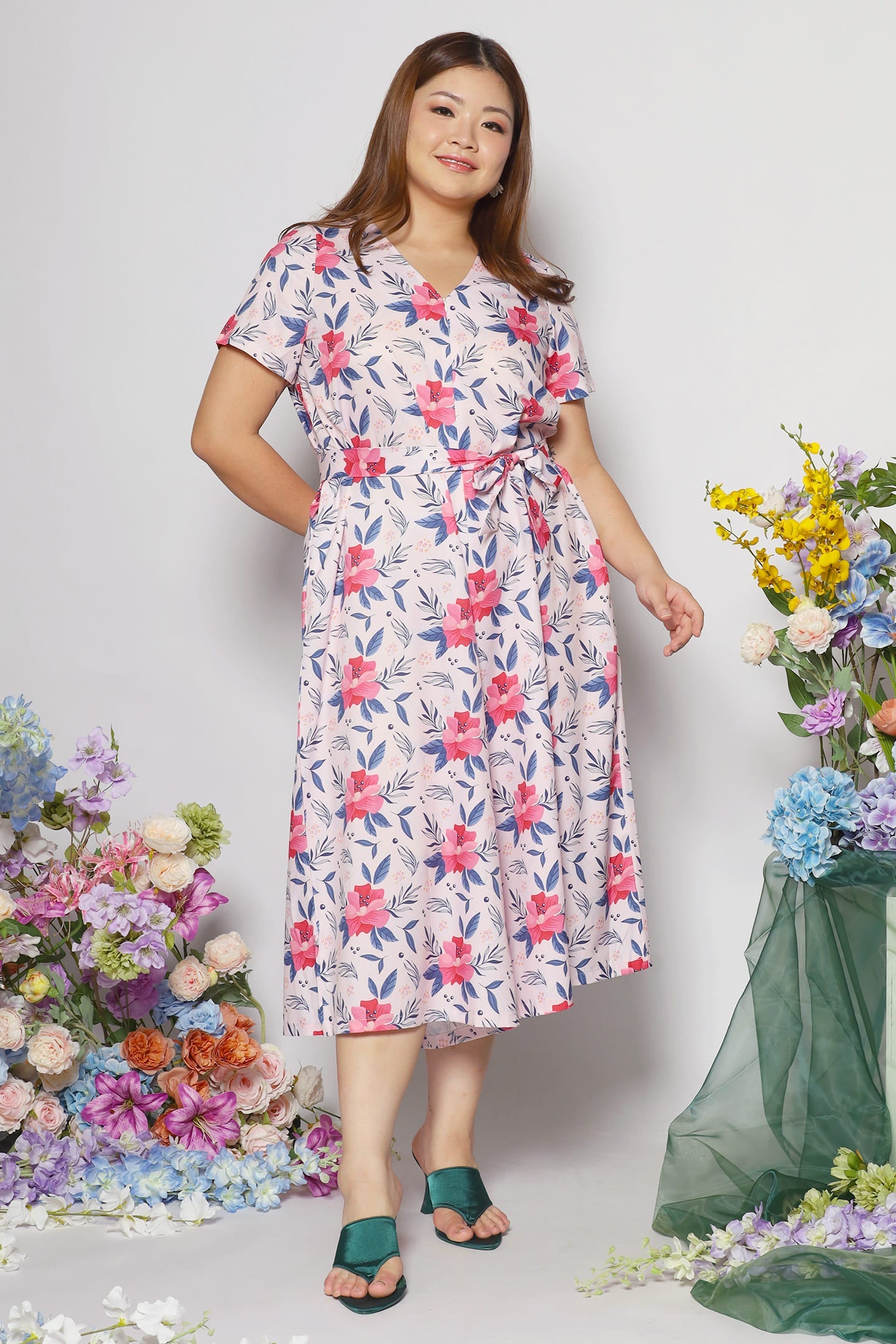 Carly Jumpsuit in Hibiscus