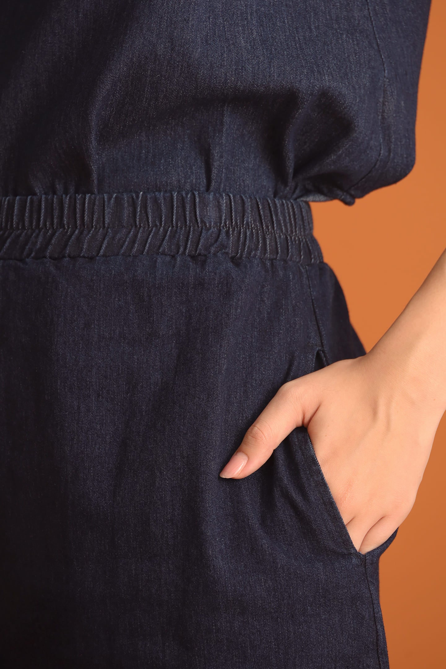 CHOSEN - Junseo Fringe Pants in Denim