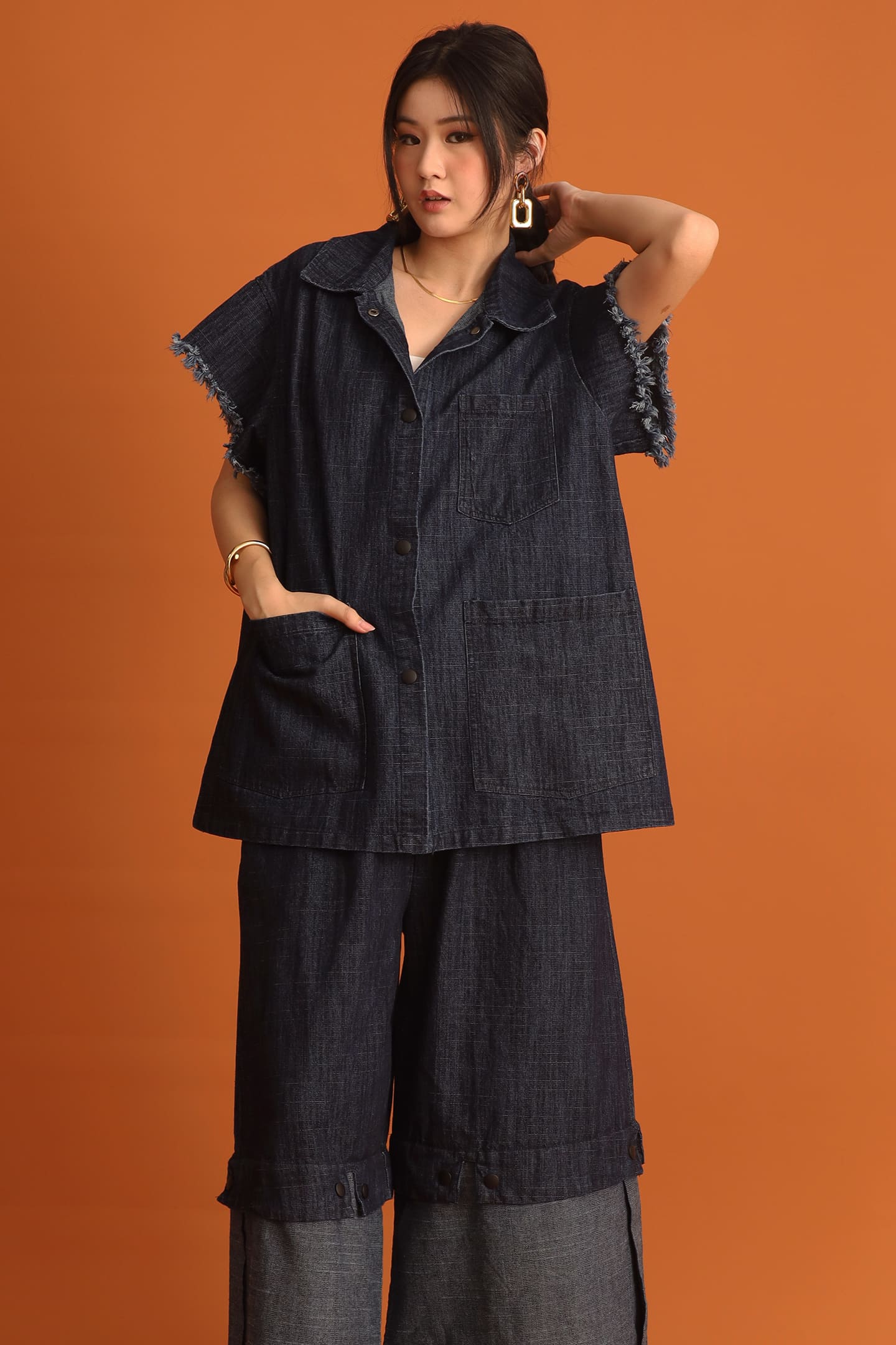 CHOSEN - Hanni Denim Buttoned Vest Top
