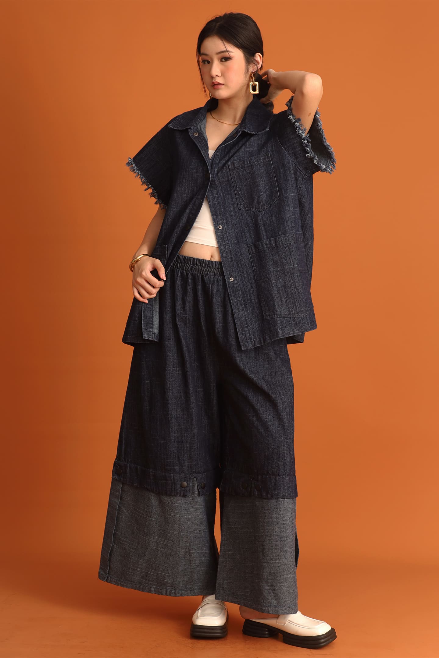 CHOSEN - Hanni Denim Buttoned Vest Top