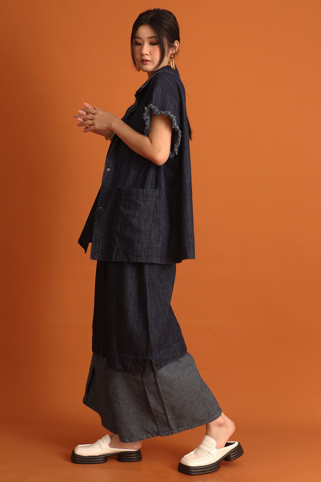CHOSEN - Hanni Denim Buttoned Vest Top