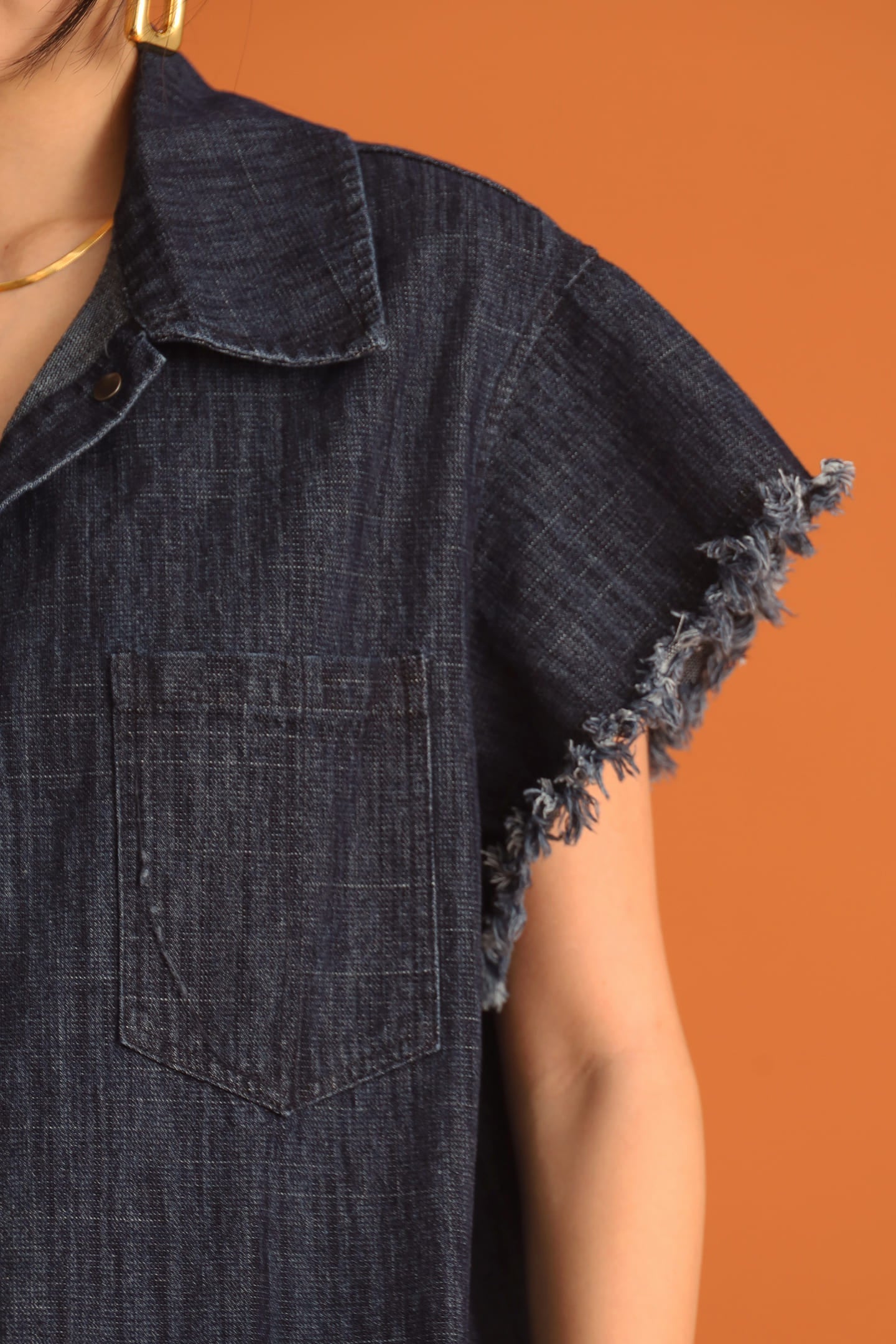 CHOSEN - Hanni Denim Buttoned Vest Top