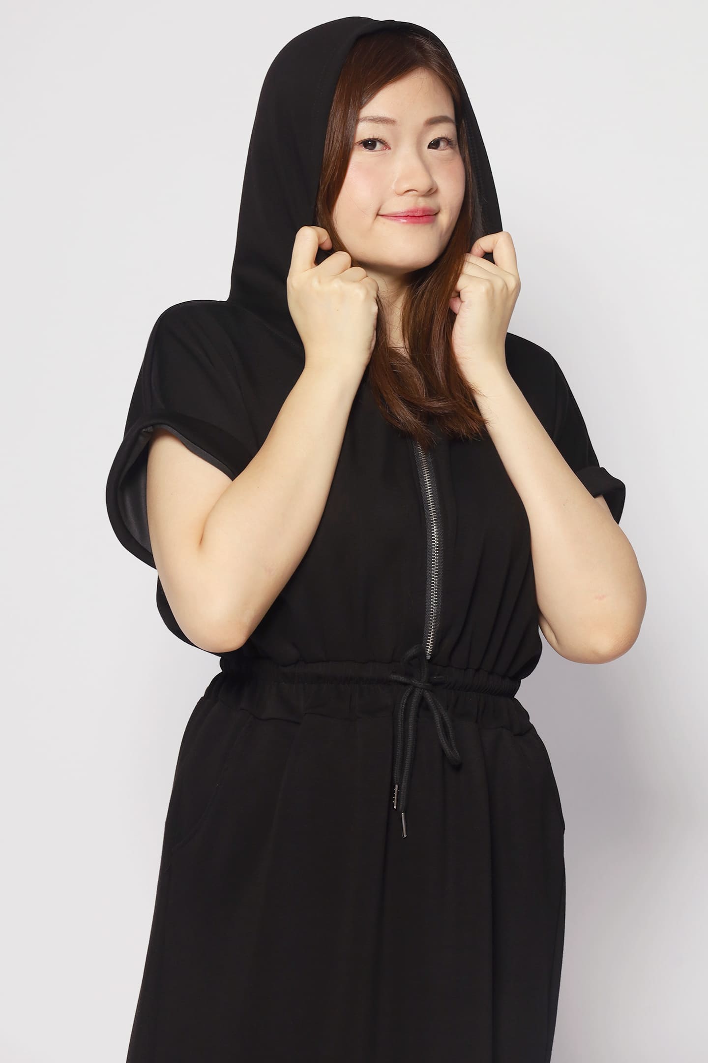 Diego Hoodie Dress in Black