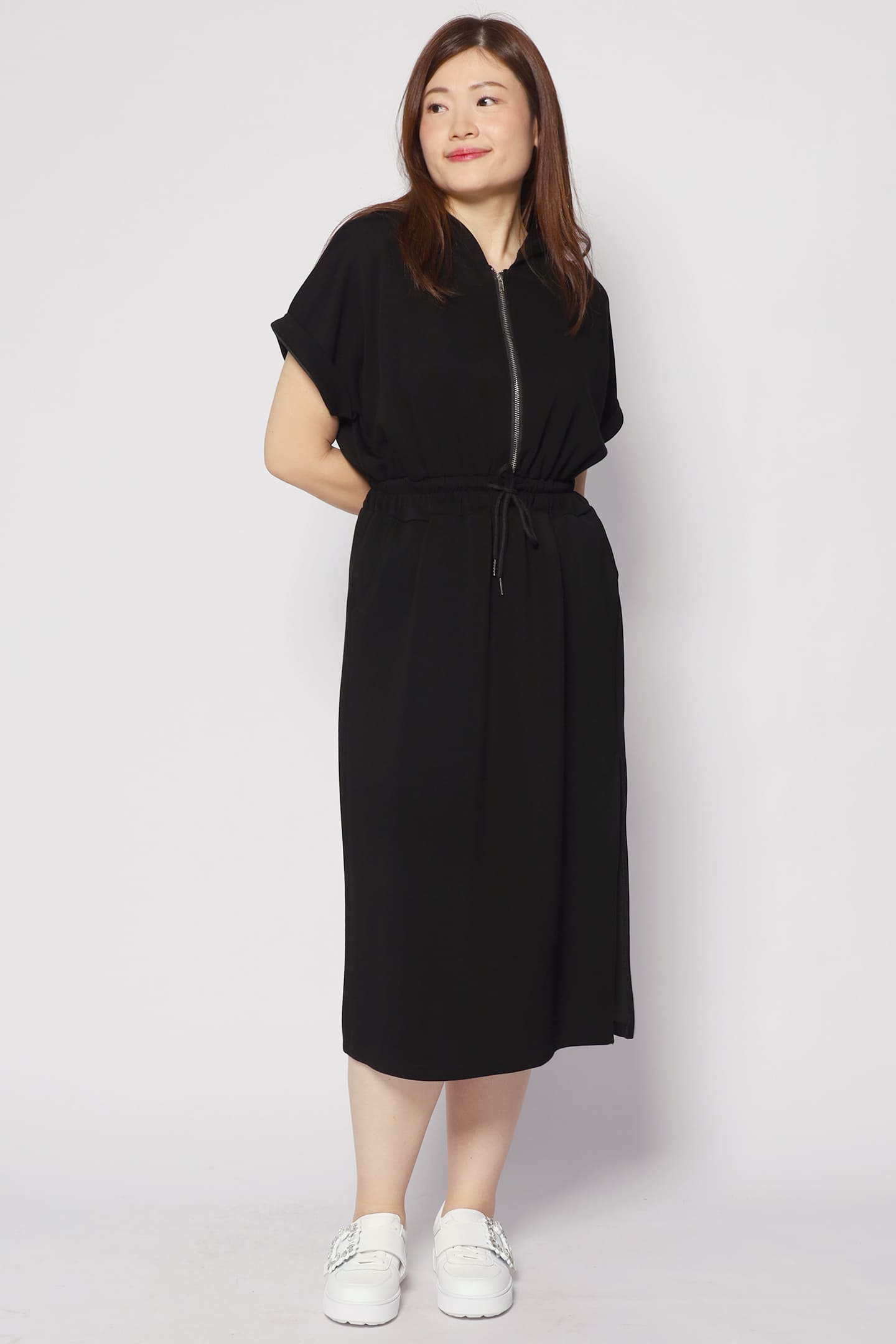 Diego Hoodie Dress in Black