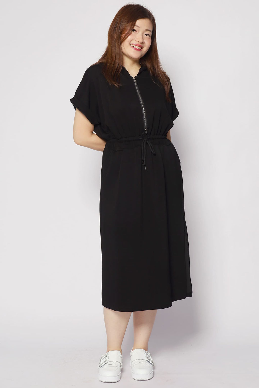 Diego Hoodie Dress in Black