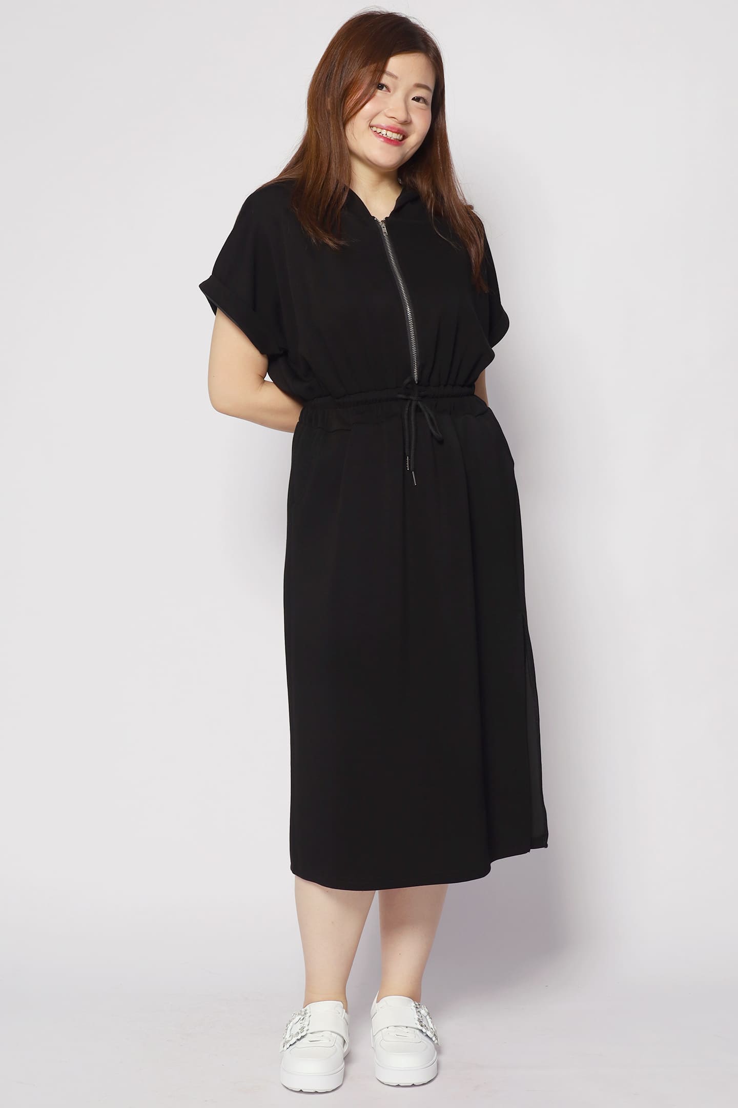Diego Hoodie Dress in Black