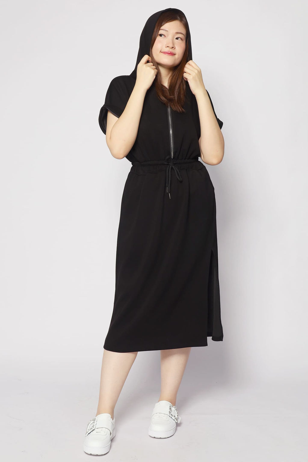 Diego Hoodie Dress in Black