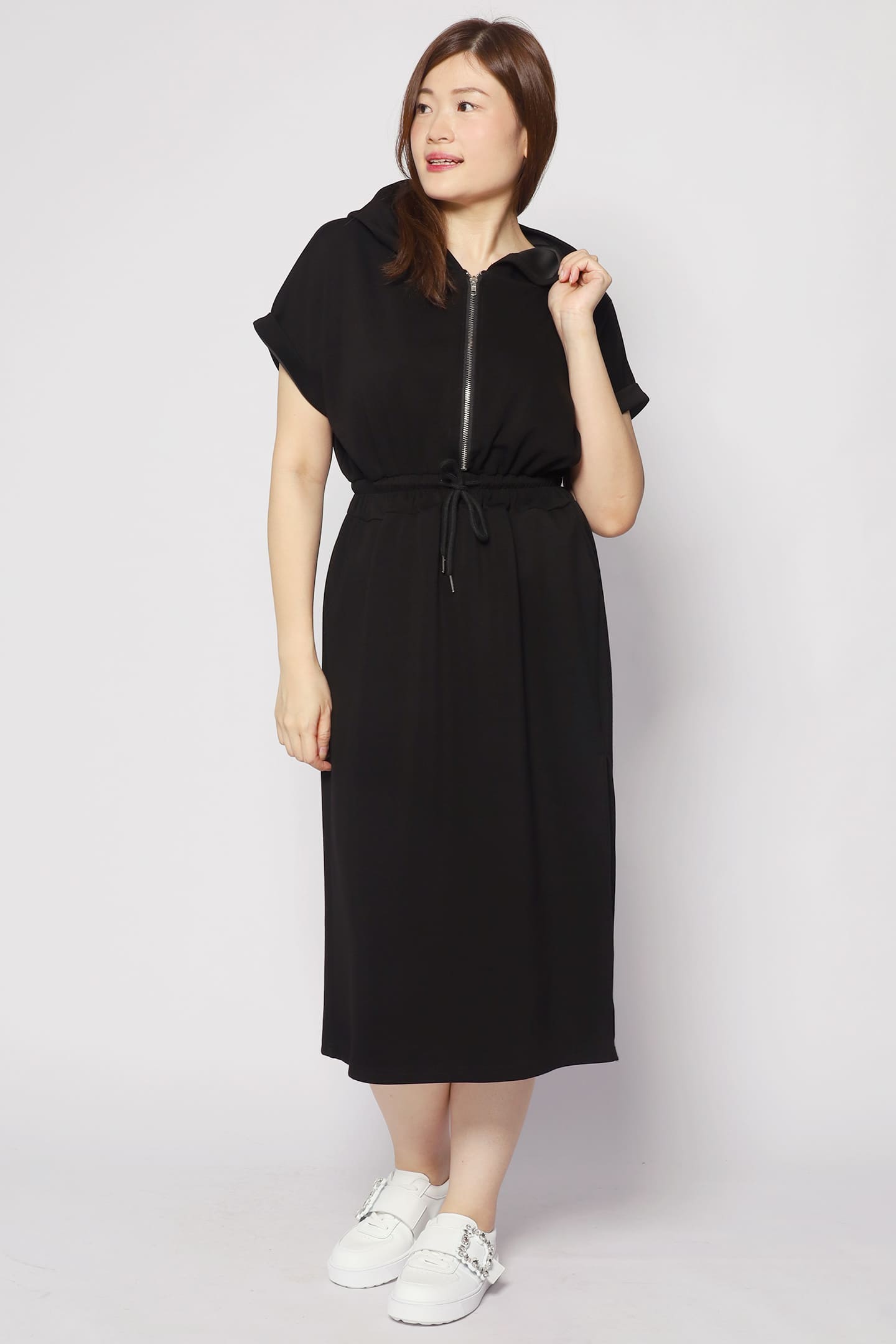 Diego Hoodie Dress in Black