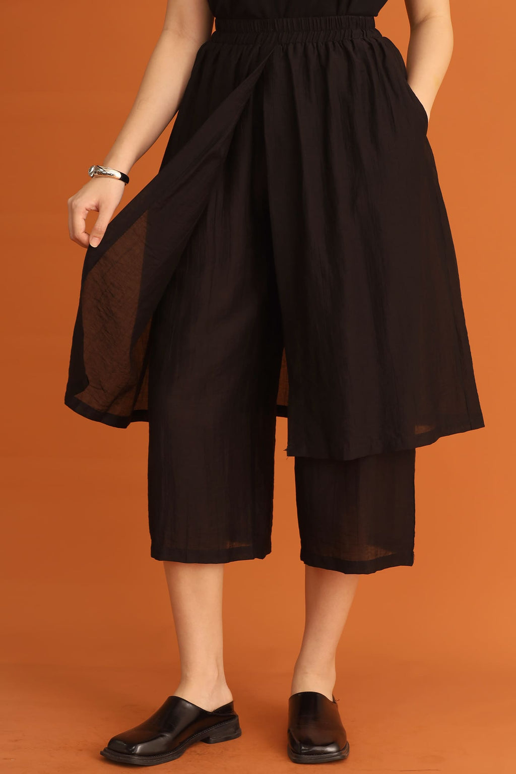 CHOSEN - Taeyeon Foldover Pants in Black