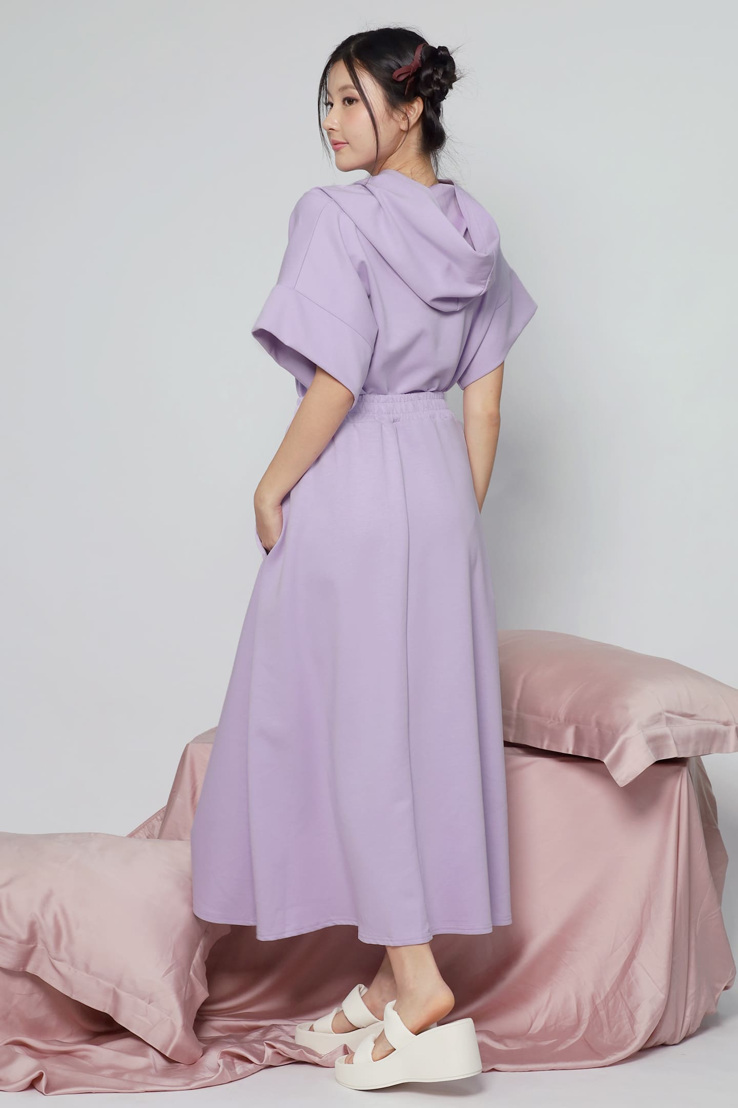 JOY - Hanny 2 in 1 Top and Skirt Set in Purple