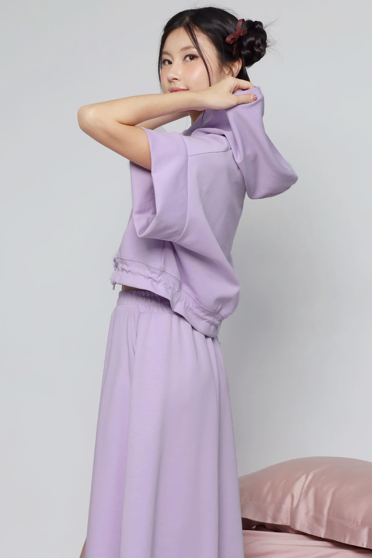 JOY - Hanny 2 in 1 Top and Skirt Set in Purple