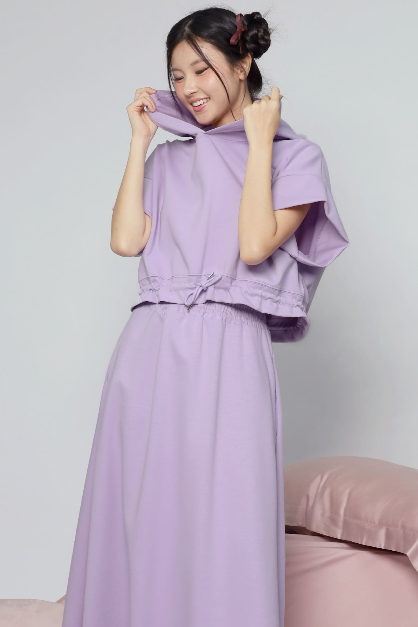 JOY - Hanny 2 in 1 Top and Skirt Set in Purple