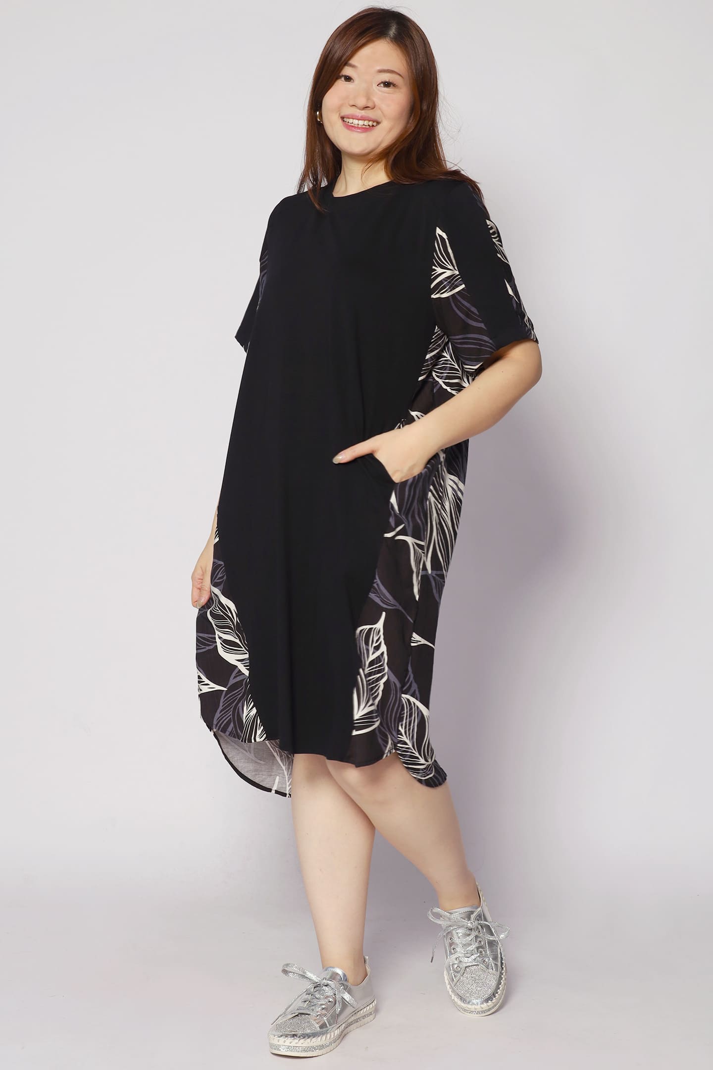 Lee Dress in Blue Leaf
