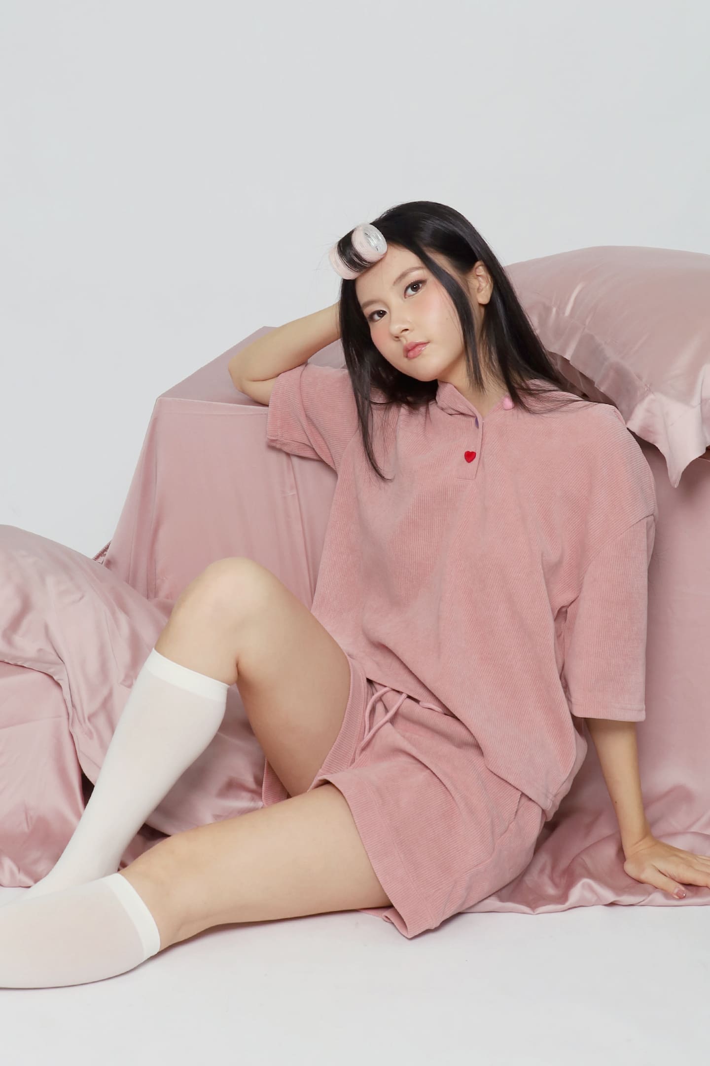 JOY - Lover Girl 2 in 1 Hoodie Top and Shorts Set in Pink