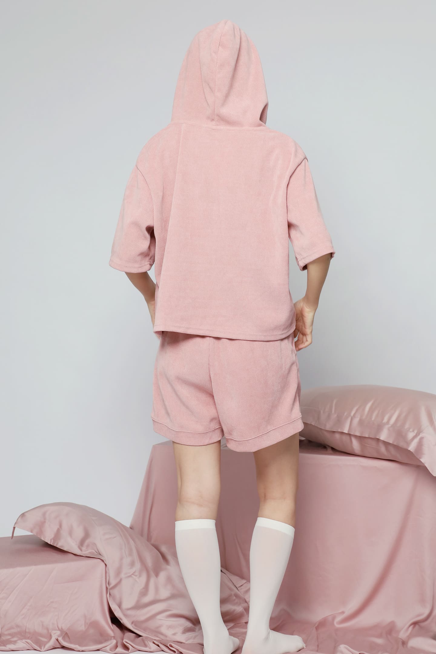 JOY - Lover Girl 2 in 1 Hoodie Top and Shorts Set in Pink