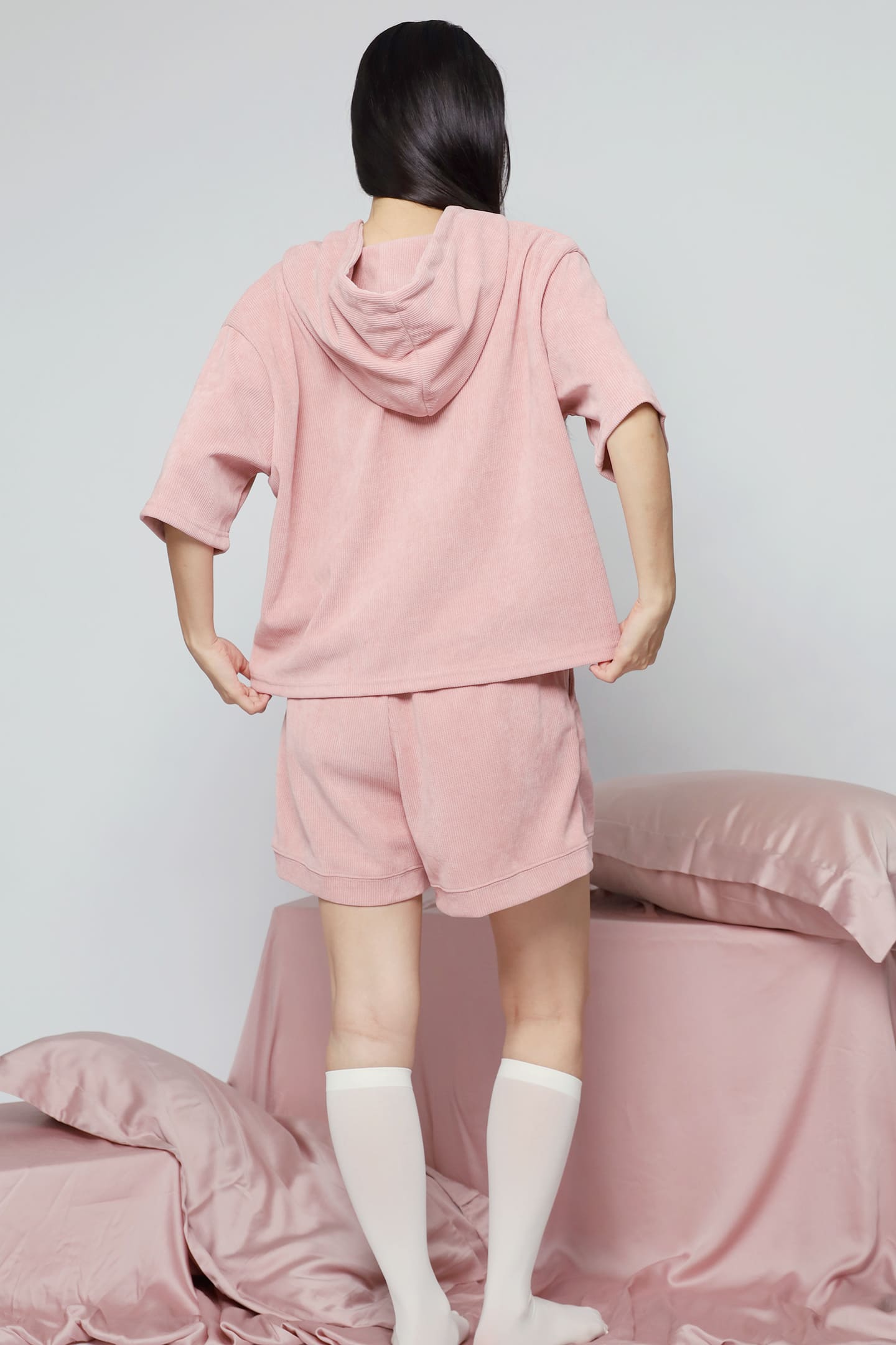 JOY - Lover Girl 2 in 1 Hoodie Top and Shorts Set in Pink