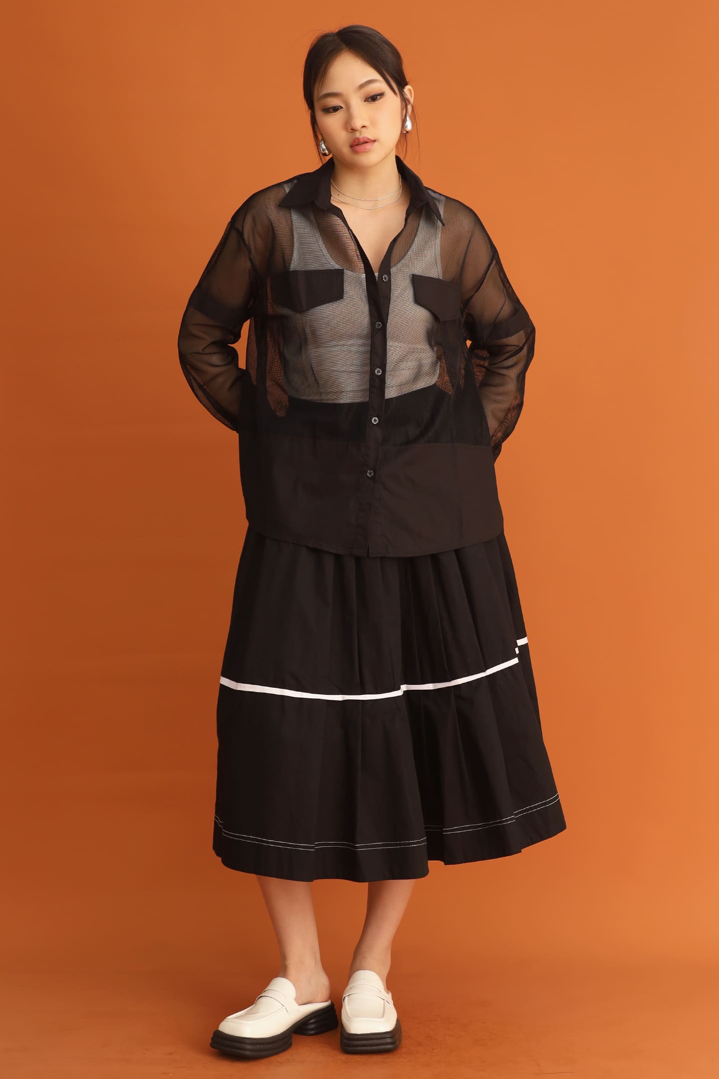 CHOSEN - Suzy Mesh Shirt in Black