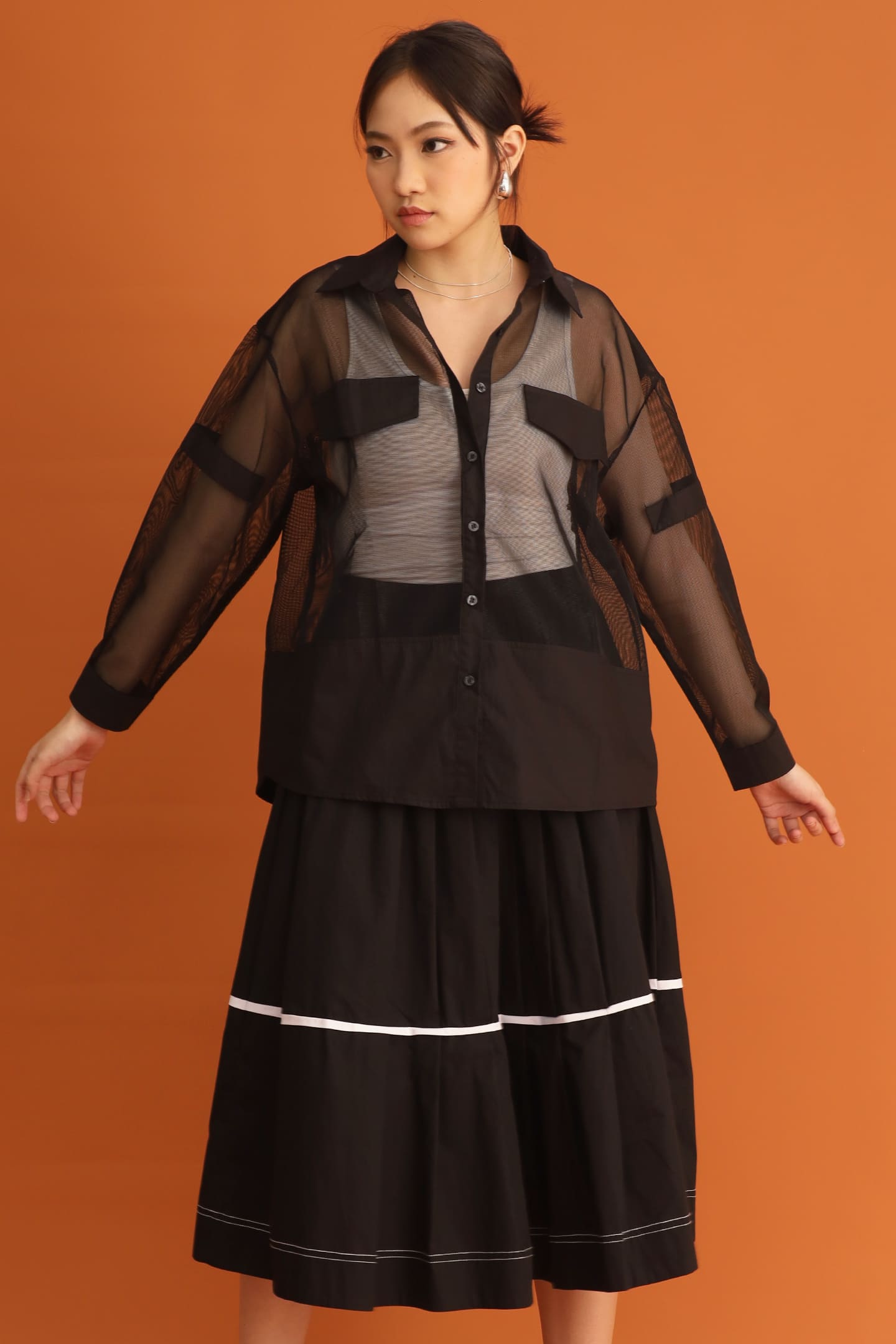CHOSEN - Suzy Mesh Shirt in Black