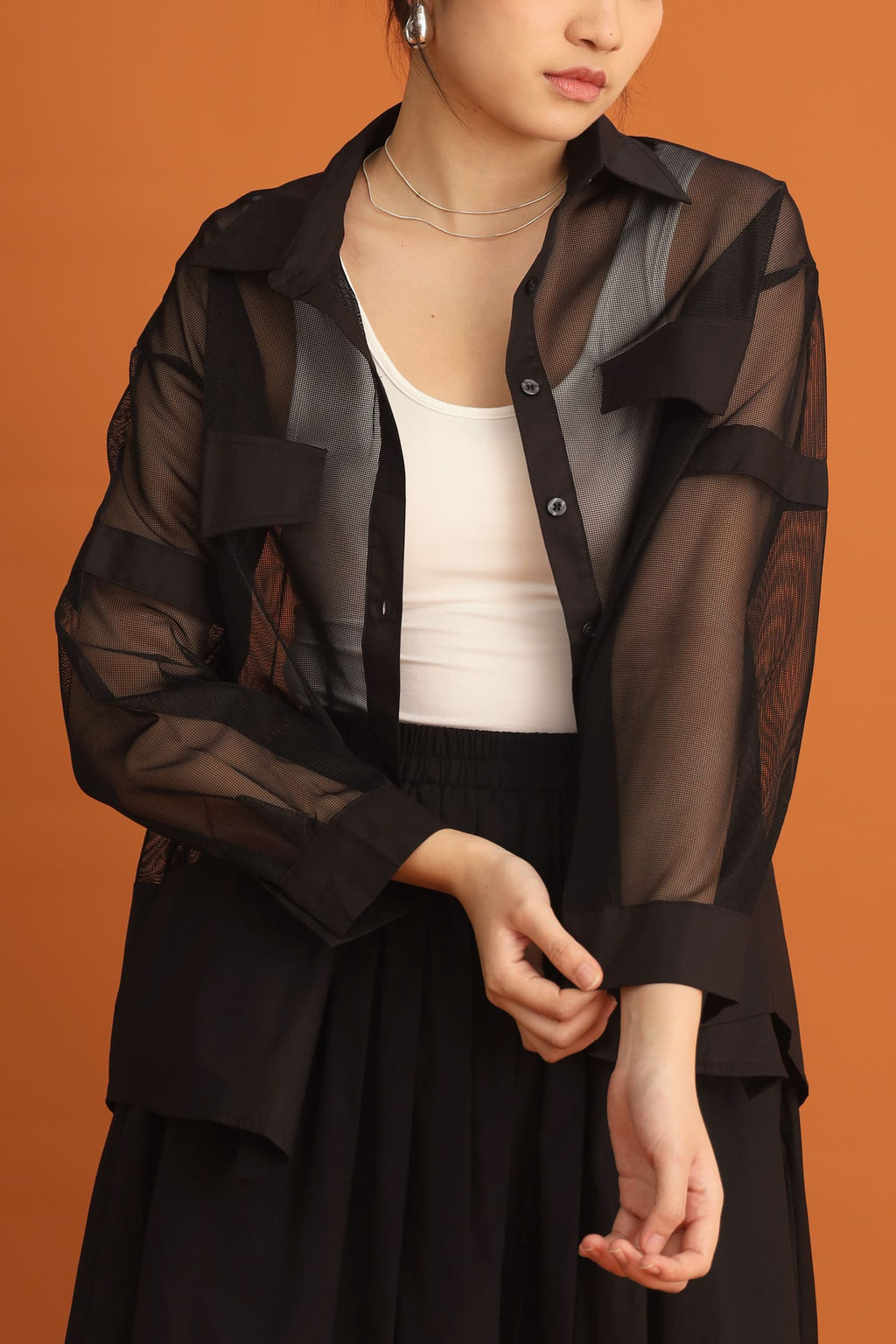 CHOSEN - Suzy Mesh Shirt in Black