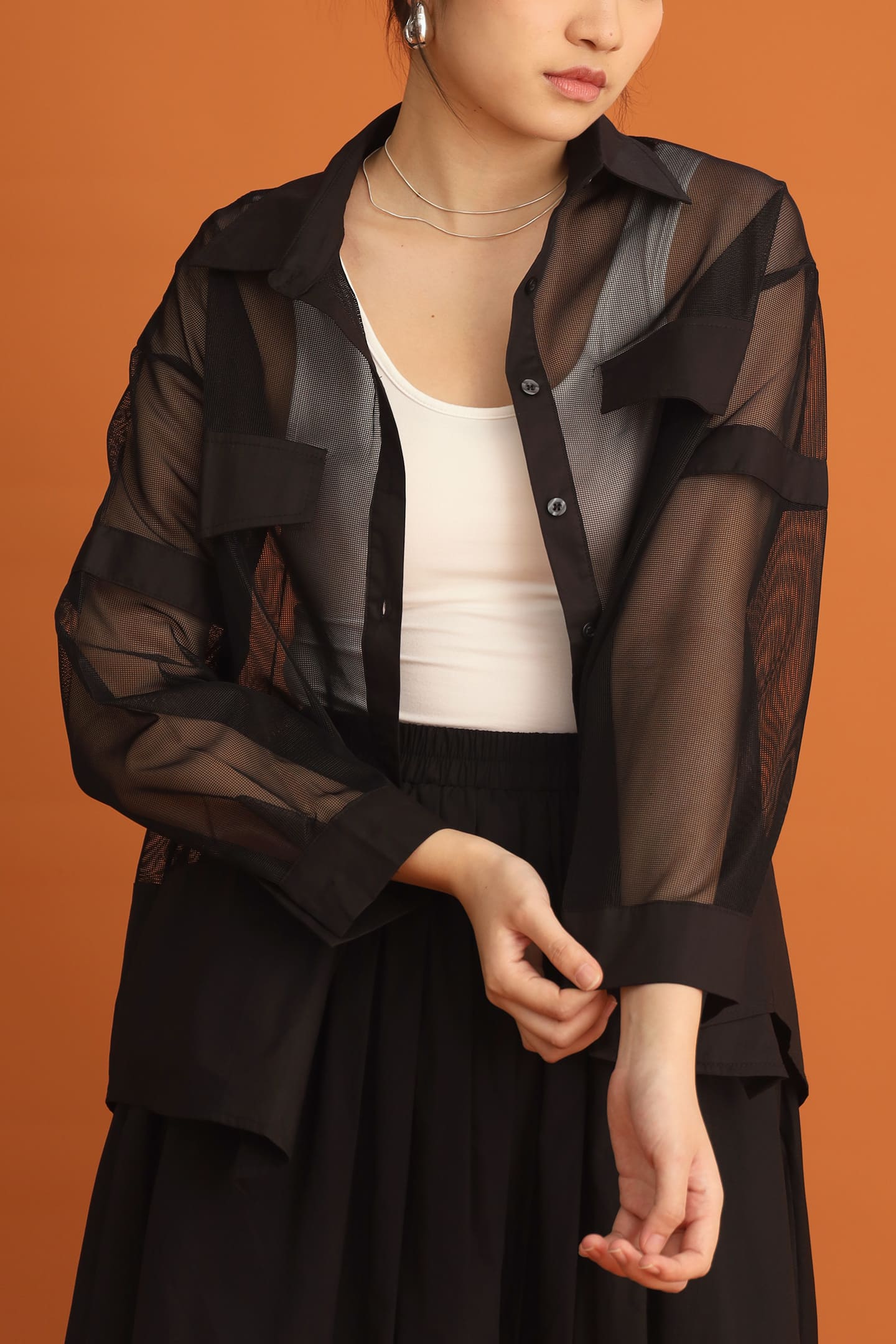 CHOSEN - Suzy Mesh Shirt in Black