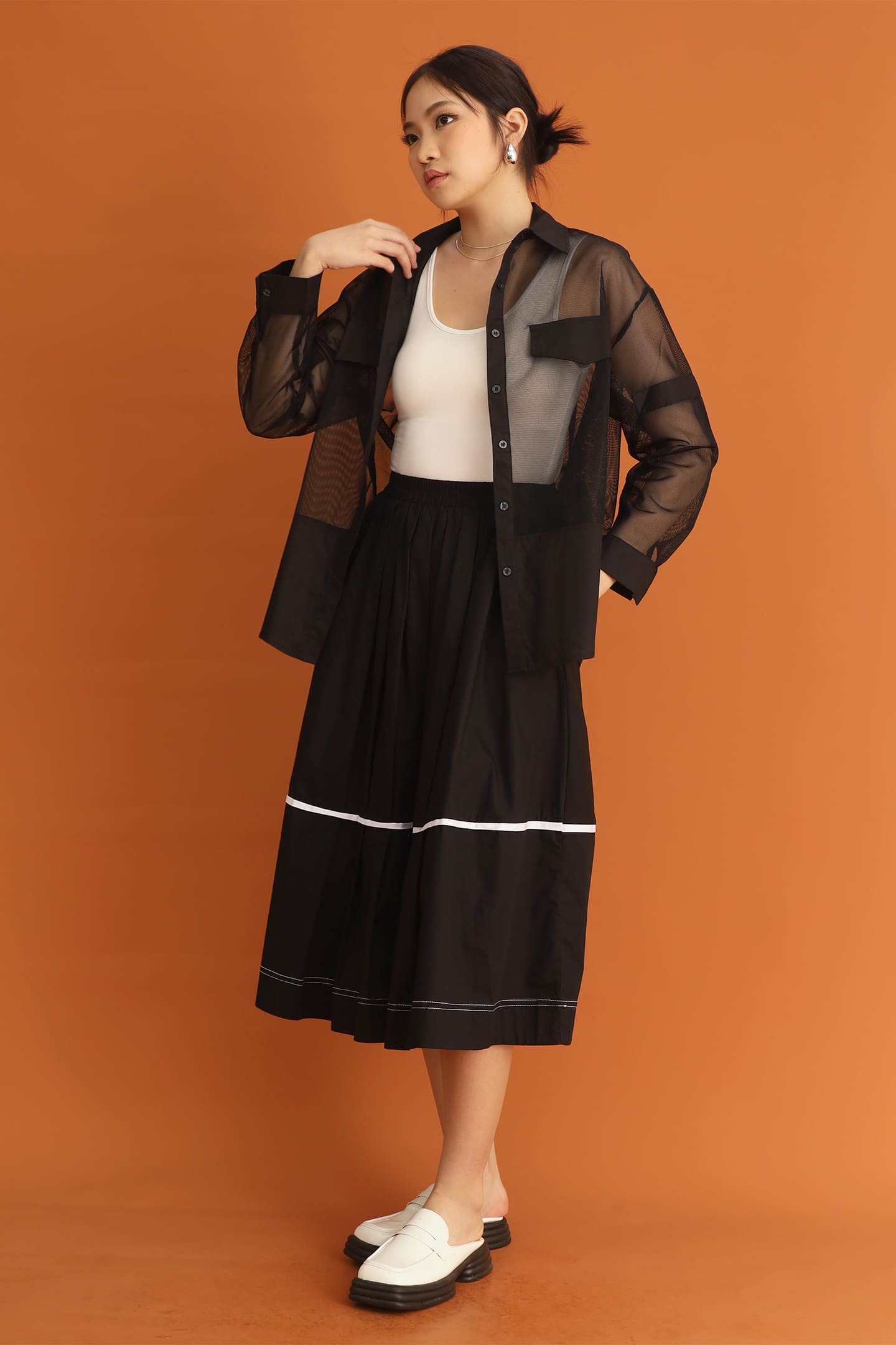 CHOSEN - Suzy Mesh Shirt in Black
