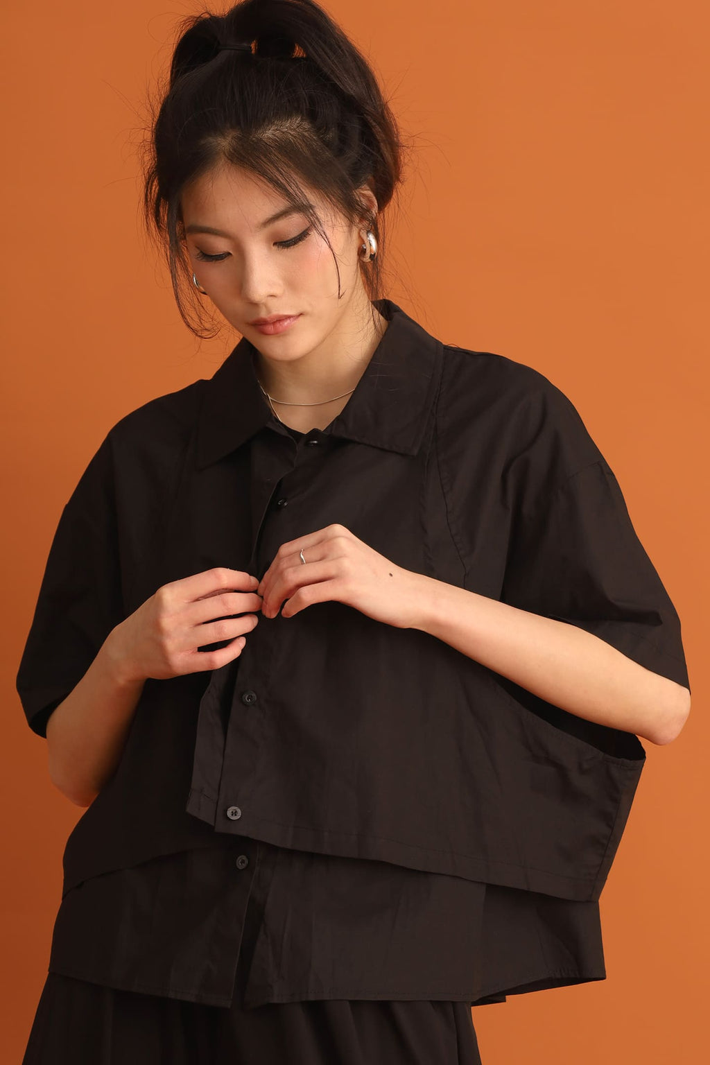 CHOSEN - Miyeon Layered Shirt in Black