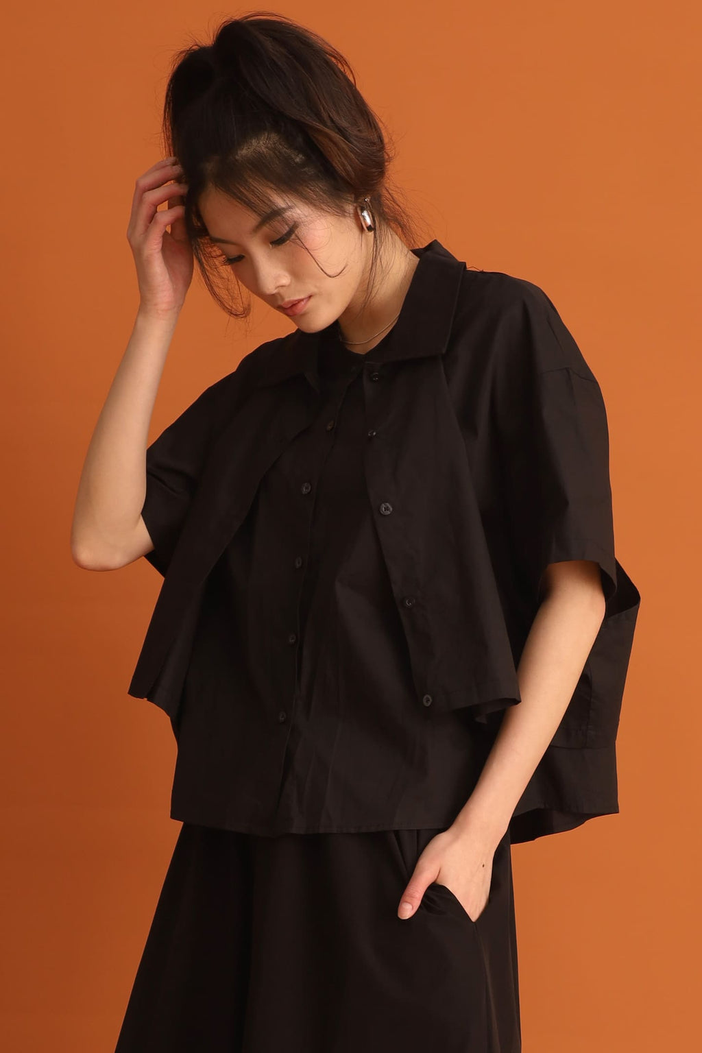 CHOSEN - Miyeon Layered Shirt in Black
