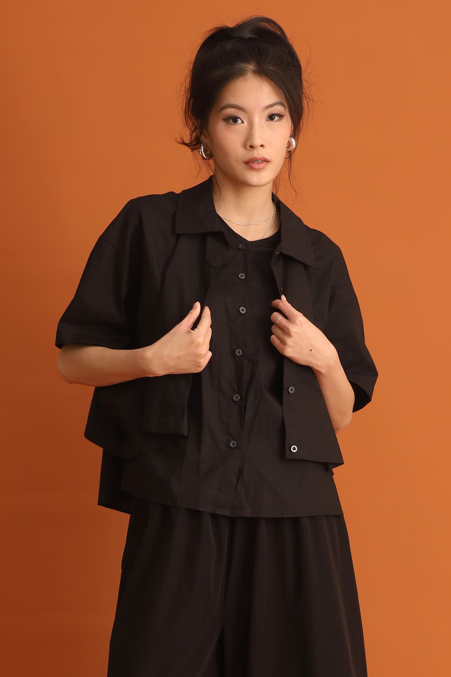 CHOSEN - Miyeon Layered Shirt in Black