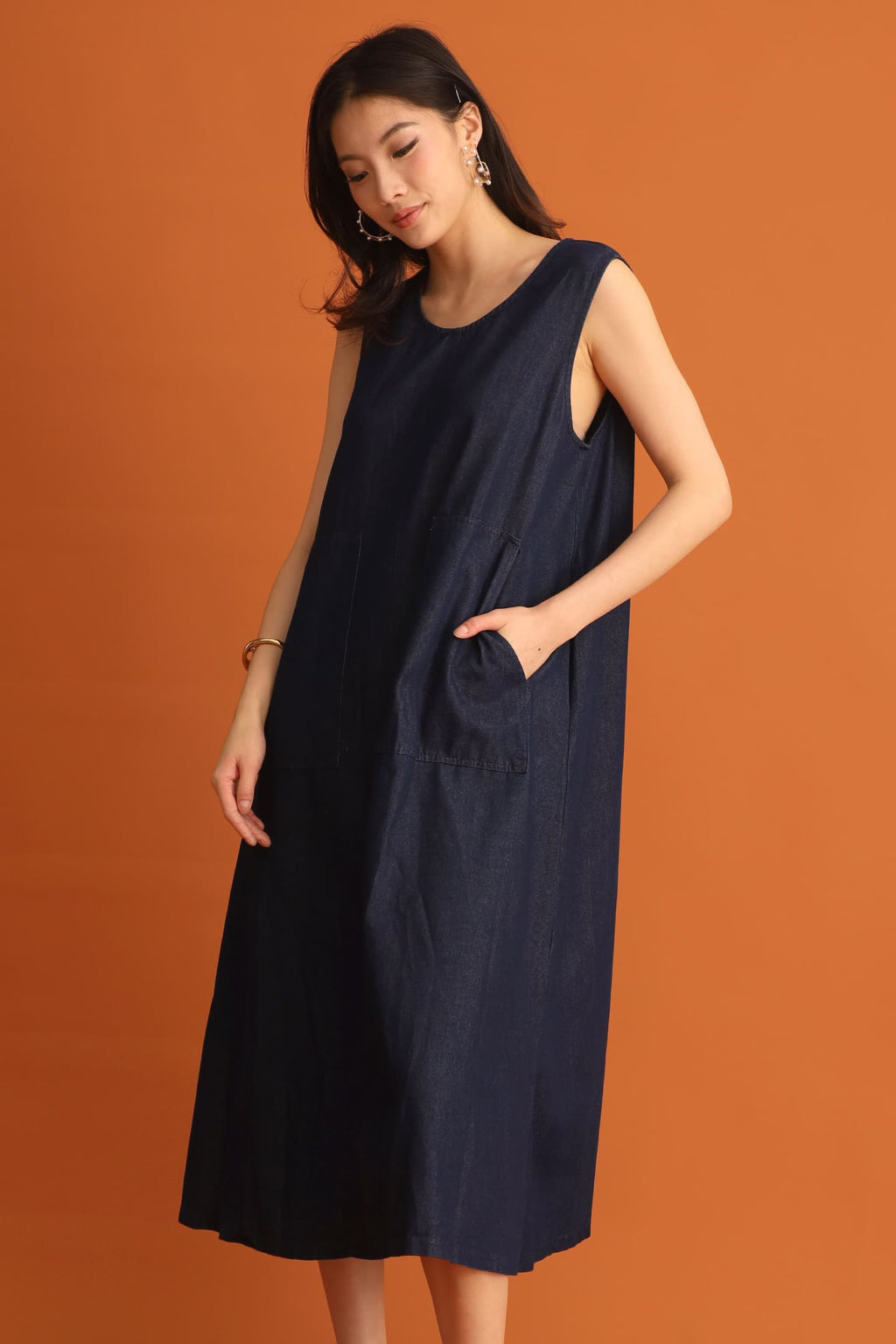 CHOSEN - Moon Pocket Denim Dress