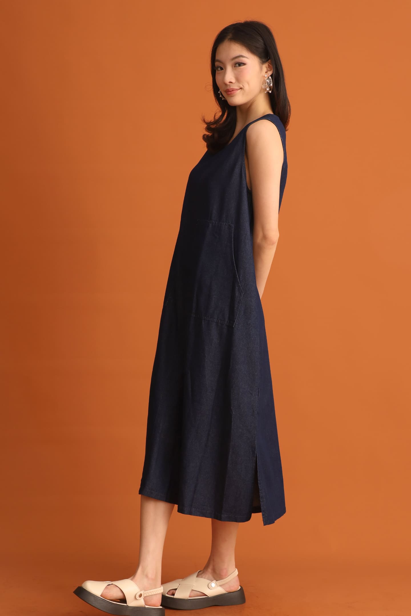 CHOSEN - Moon Pocket Denim Dress