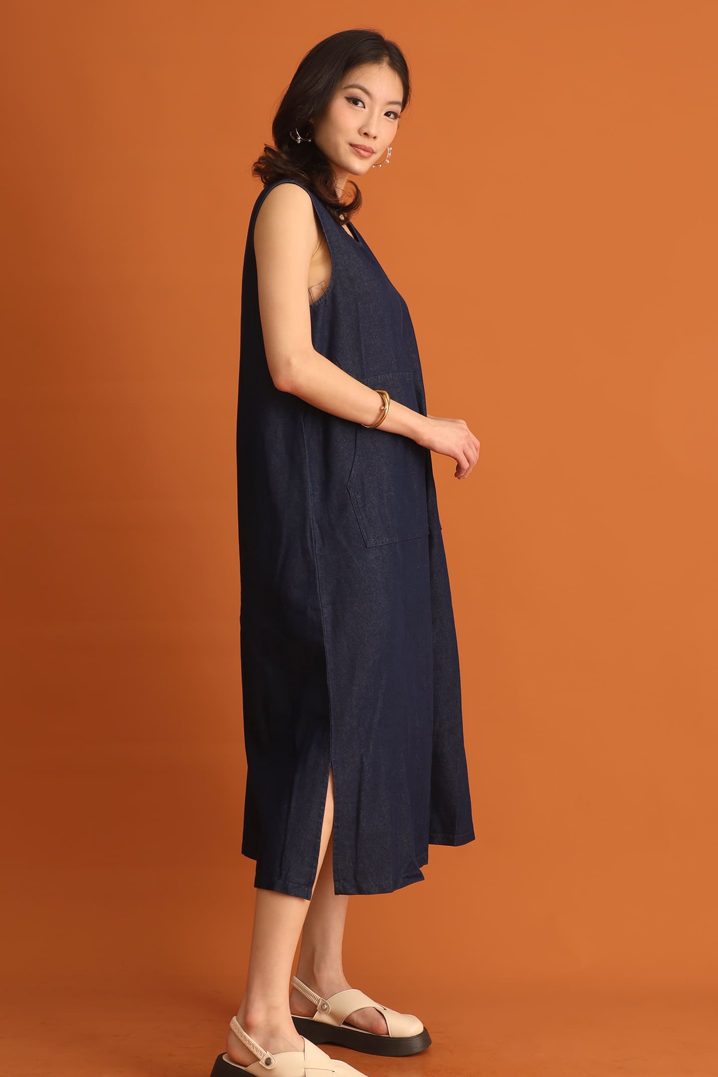 CHOSEN - Moon Pocket Denim Dress