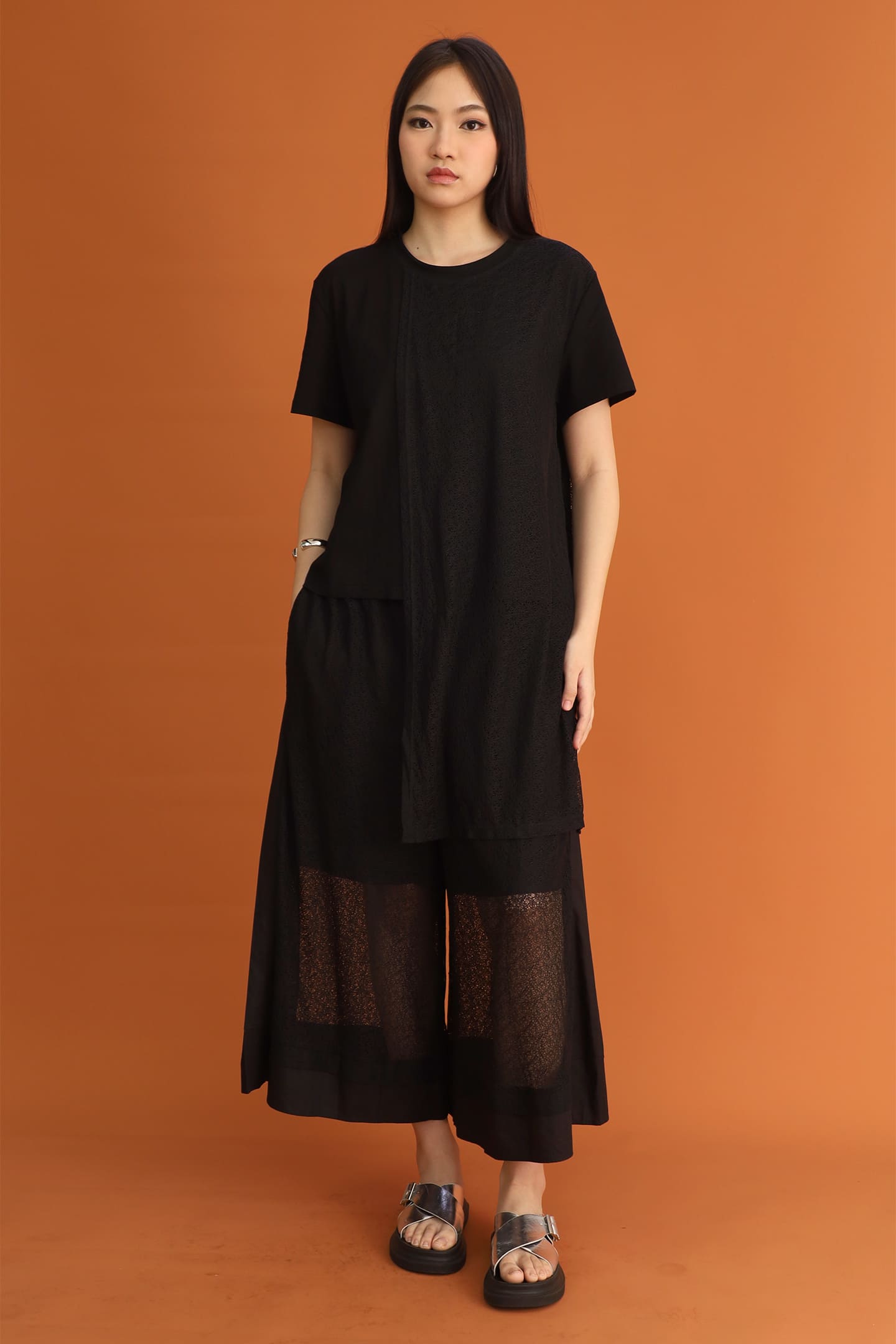 CHOSEN: Adrienna Netted Culottes in Black